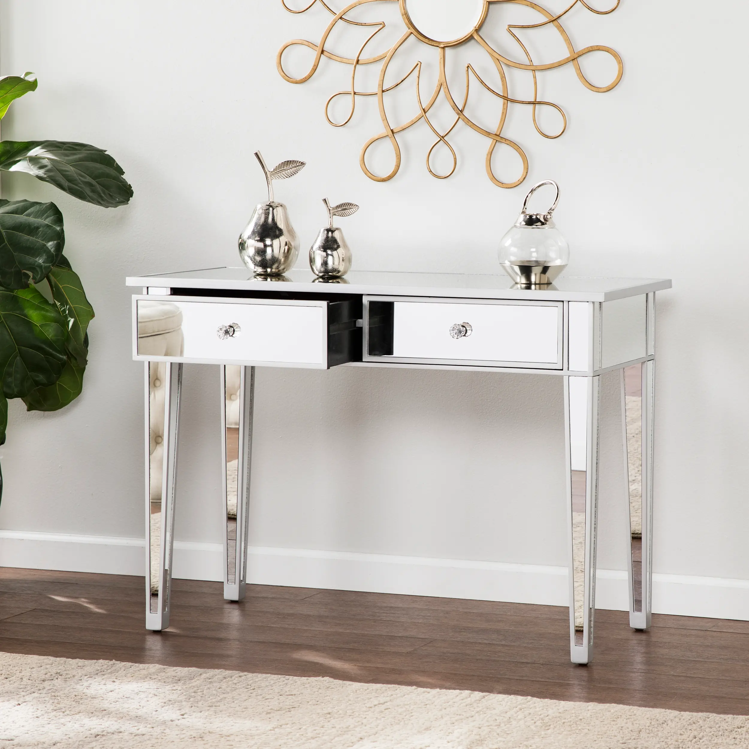 CM9163 Mirage Mirrored 2-Drawer Console Table-3