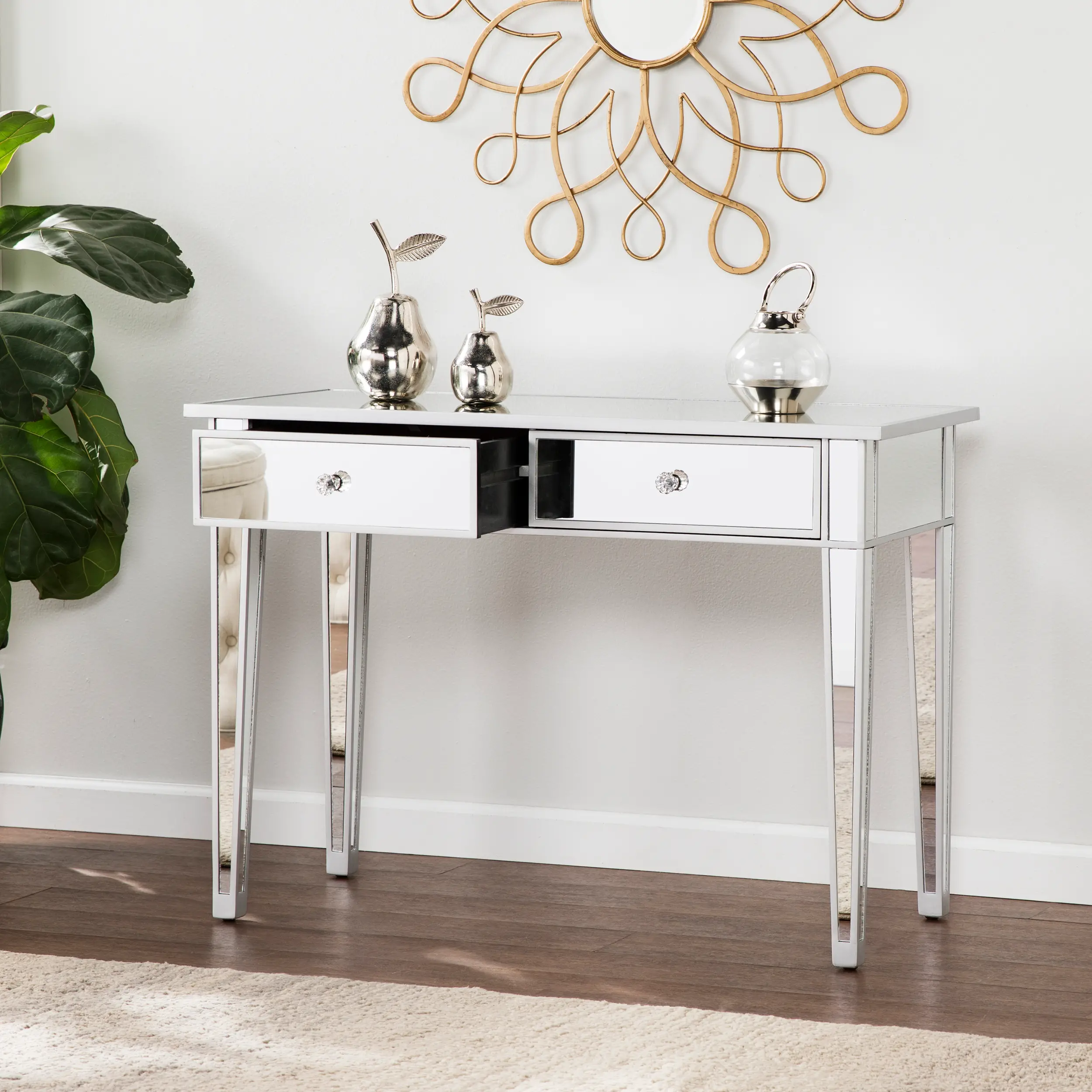 CM9163 Mirage Mirrored 2-Drawer Console Table-6