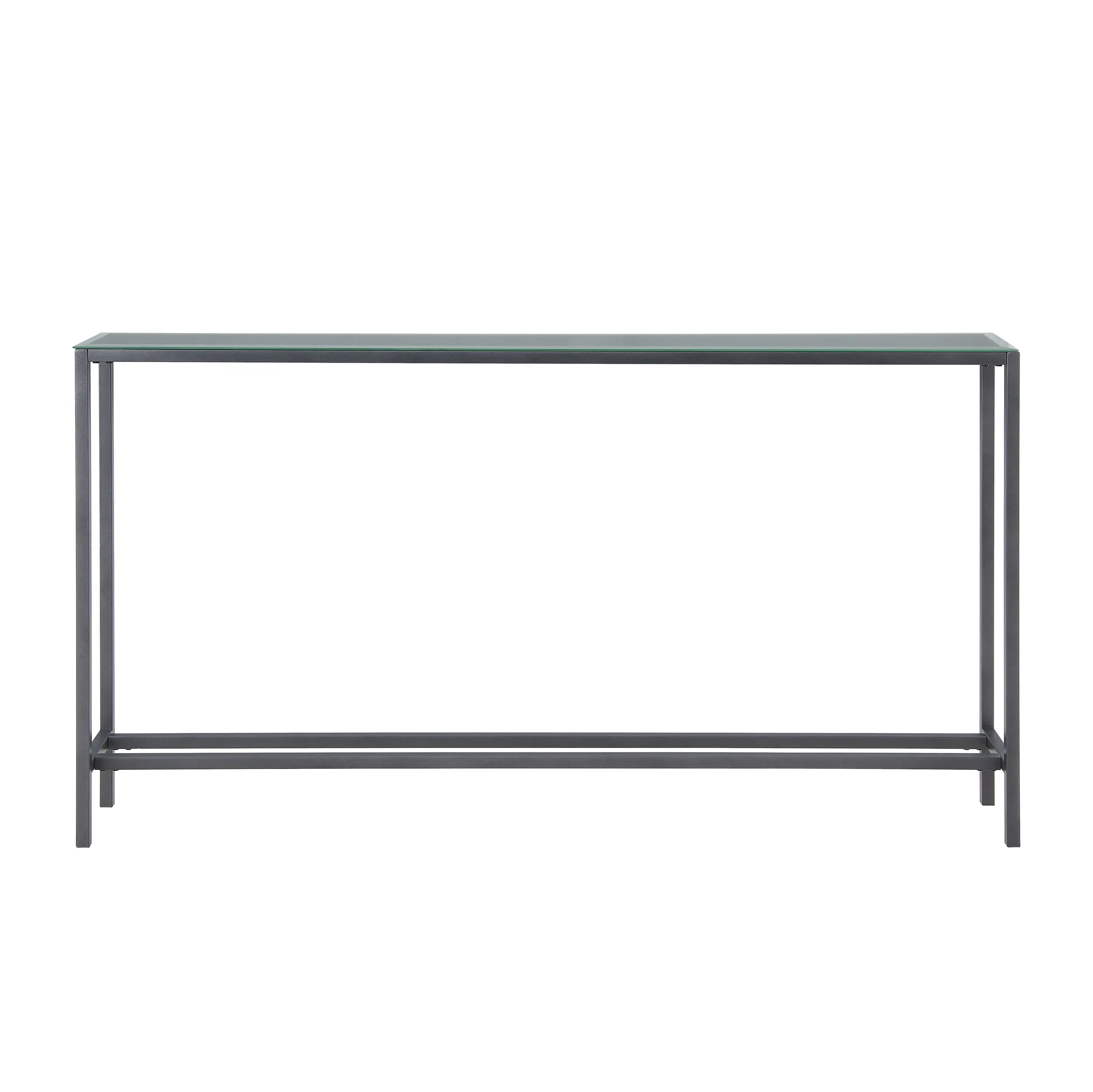 CM9396 Darrin Long Gunmetal Gray Console Table with Mirrored Top-4