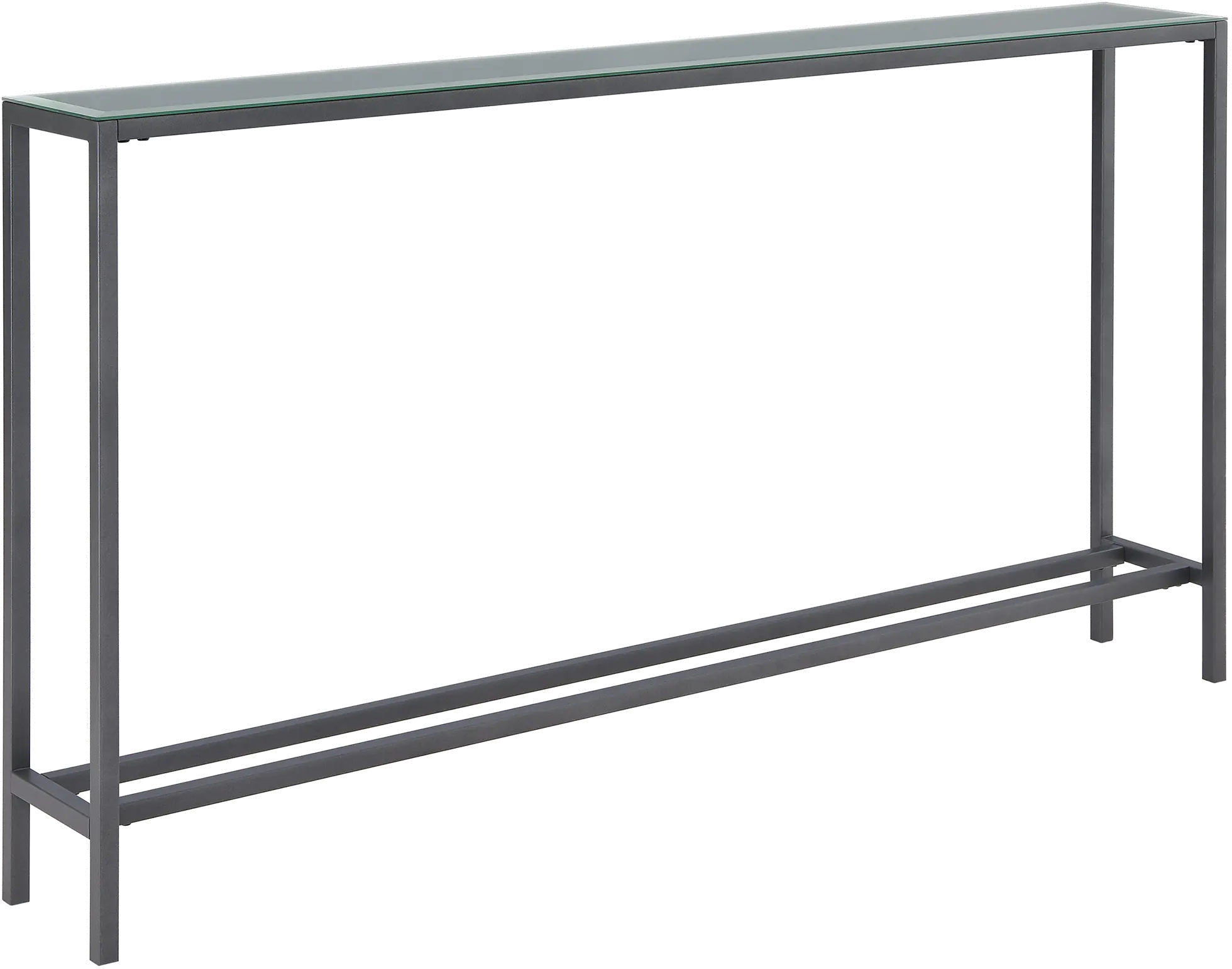 CM9396 Darrin Long Gunmetal Gray Console Table with Mirrored Top-1