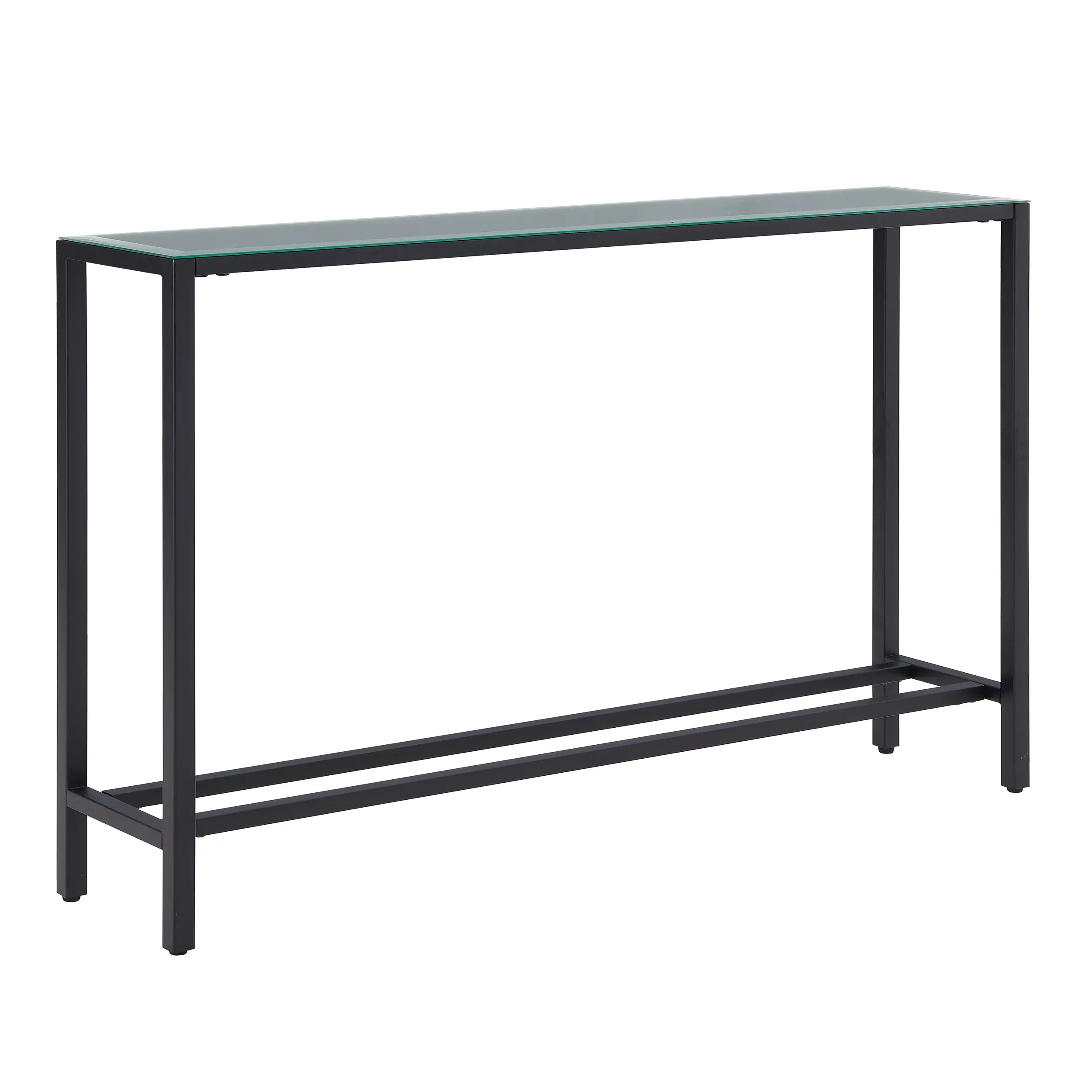 CM9596 Darrin Long Black Console Table with Mirrored Top-1