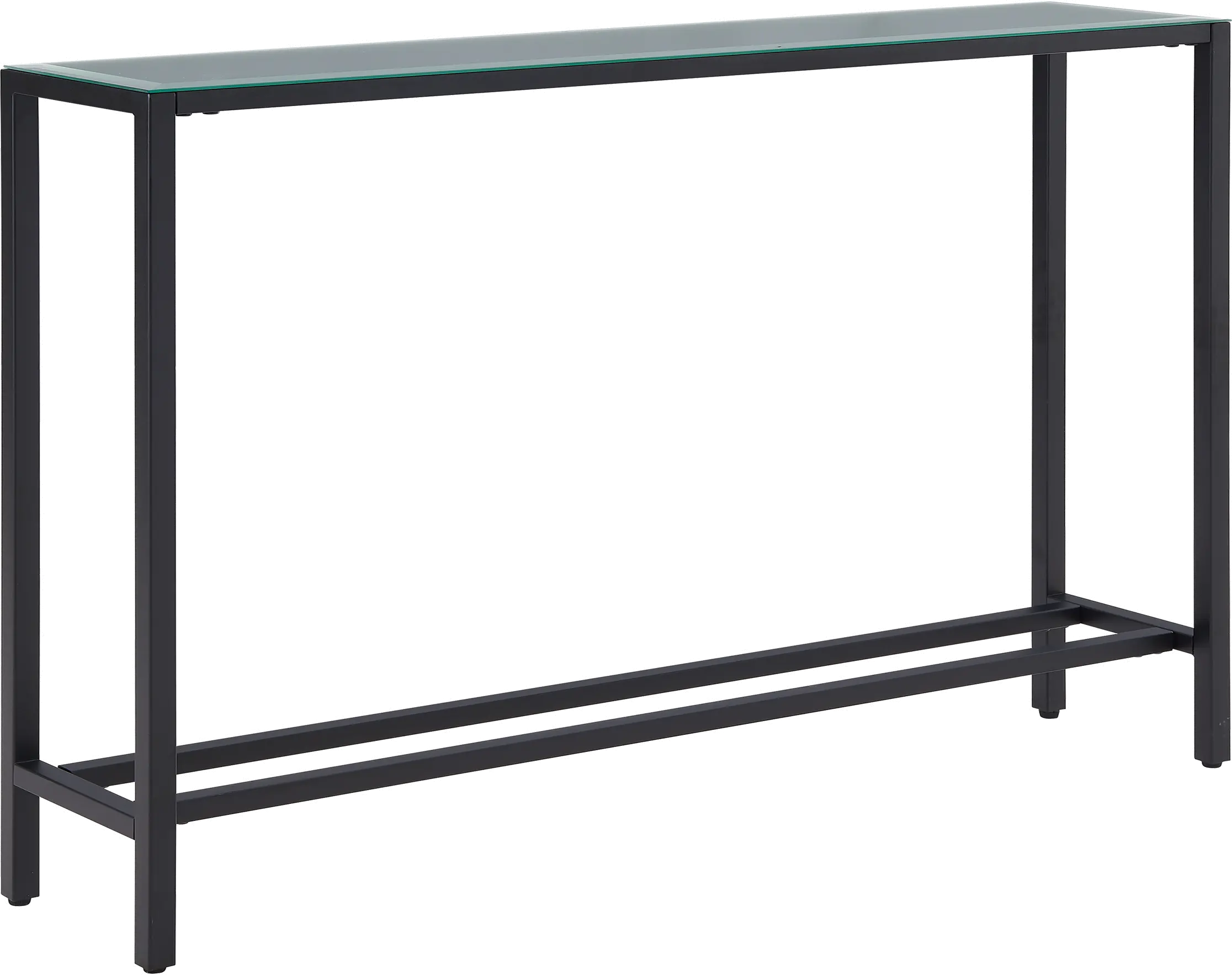 CM9596 Darrin Long Black Console Table with Mirrored Top-5