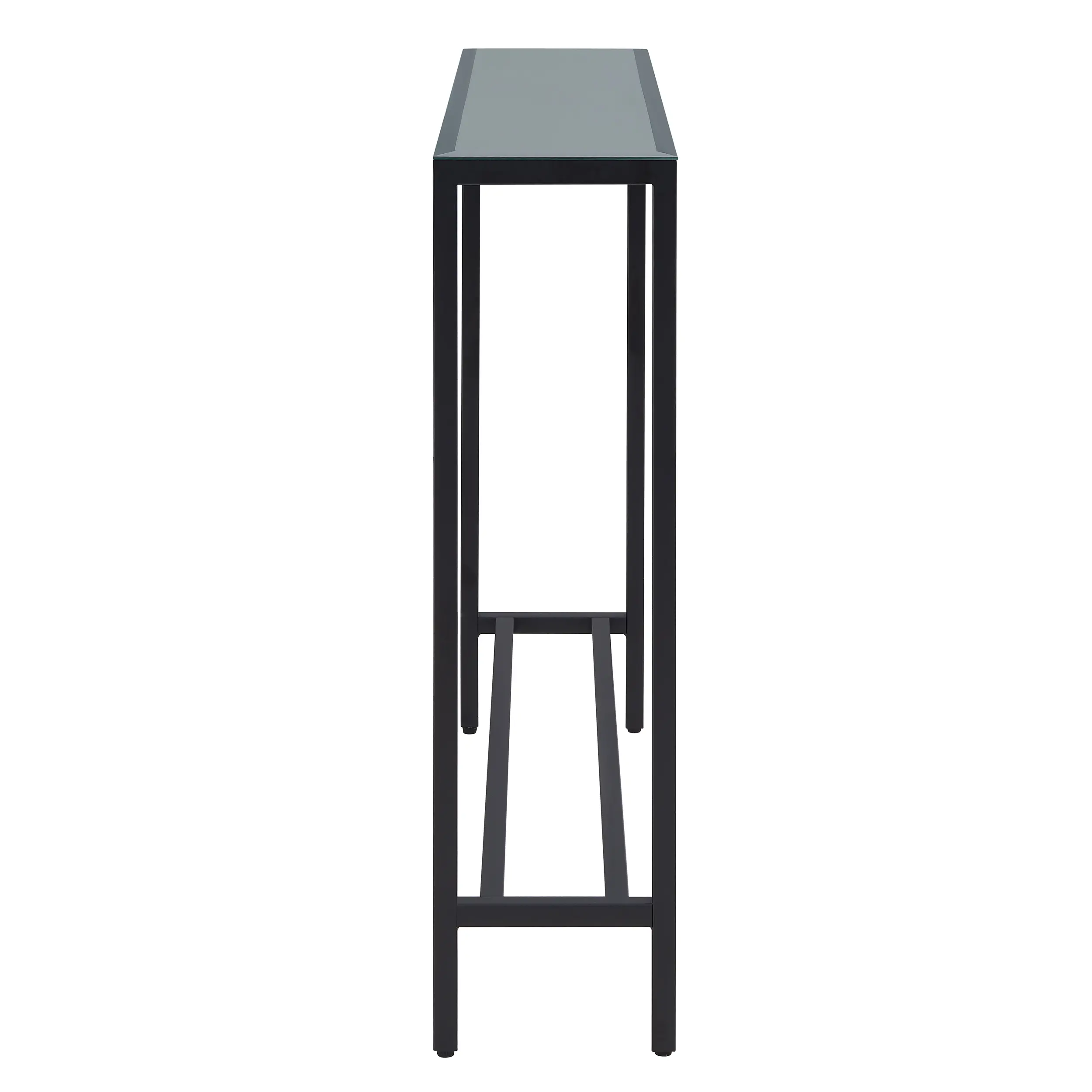 CM9596 Darrin Long Black Console Table with Mirrored Top-5