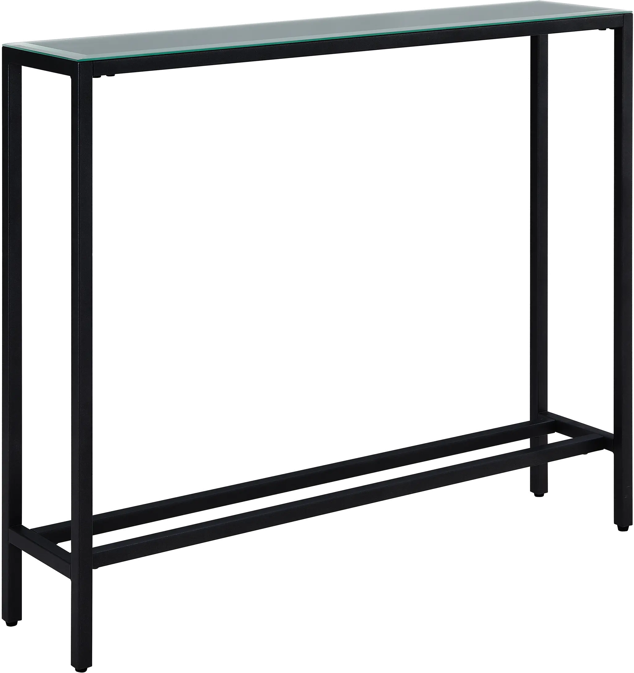 CM9597 Darrin Short Black Console Table with Mirrored Top-4
