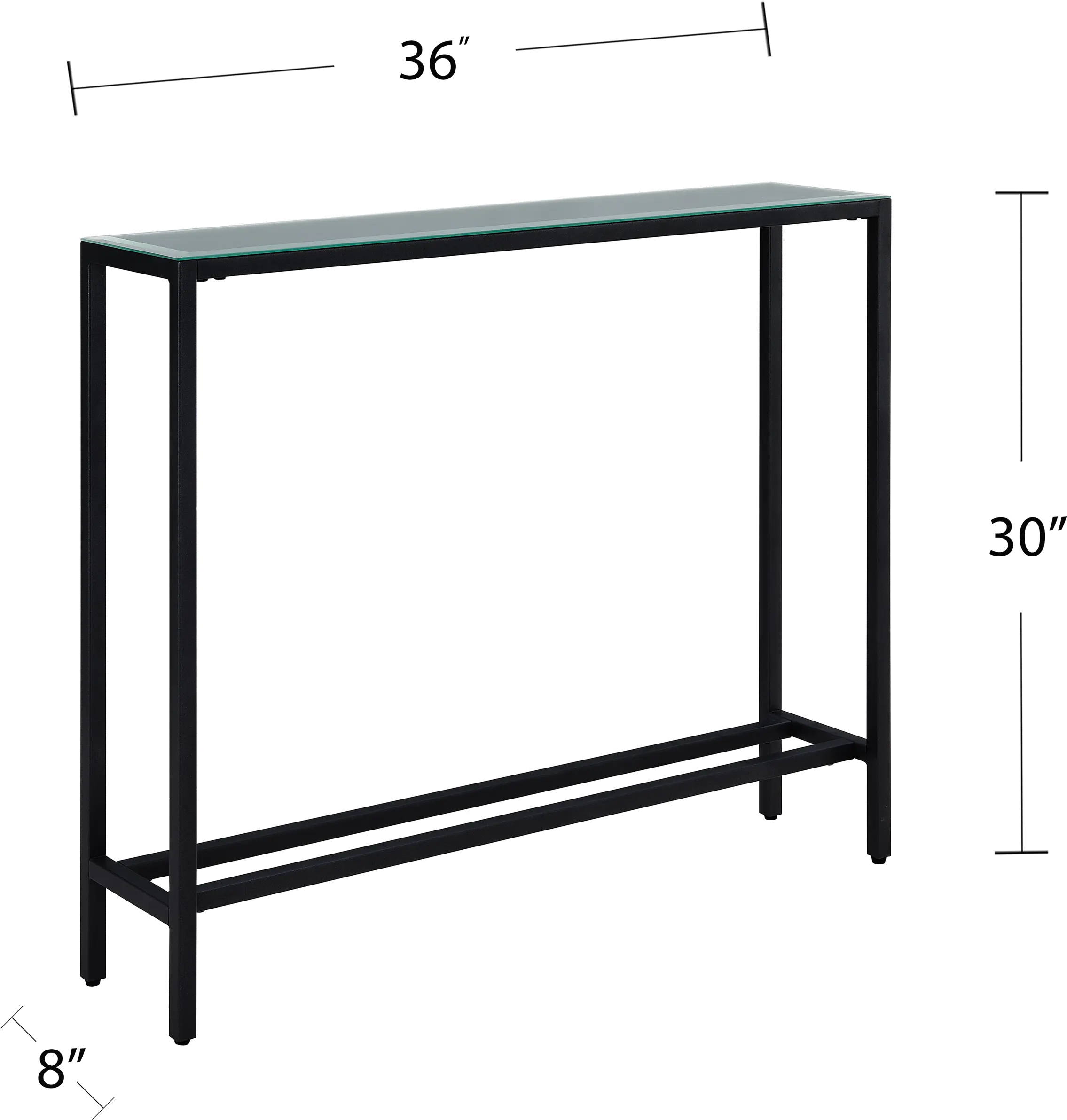 CM9597 Darrin Short Black Console Table with Mirrored Top-8