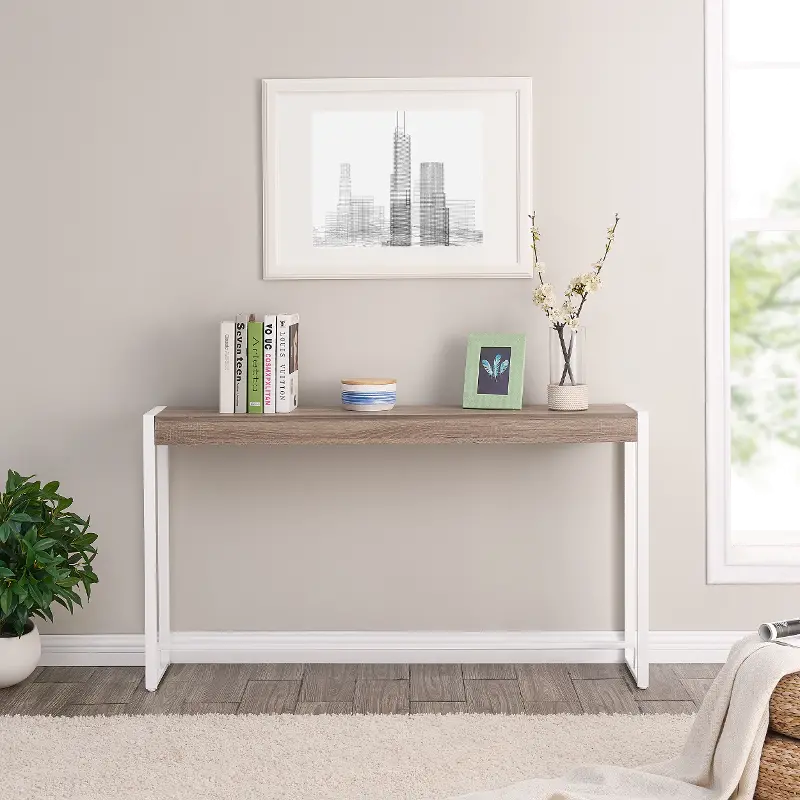 Holly & Martin Macen Mocha Gray & White Console Table