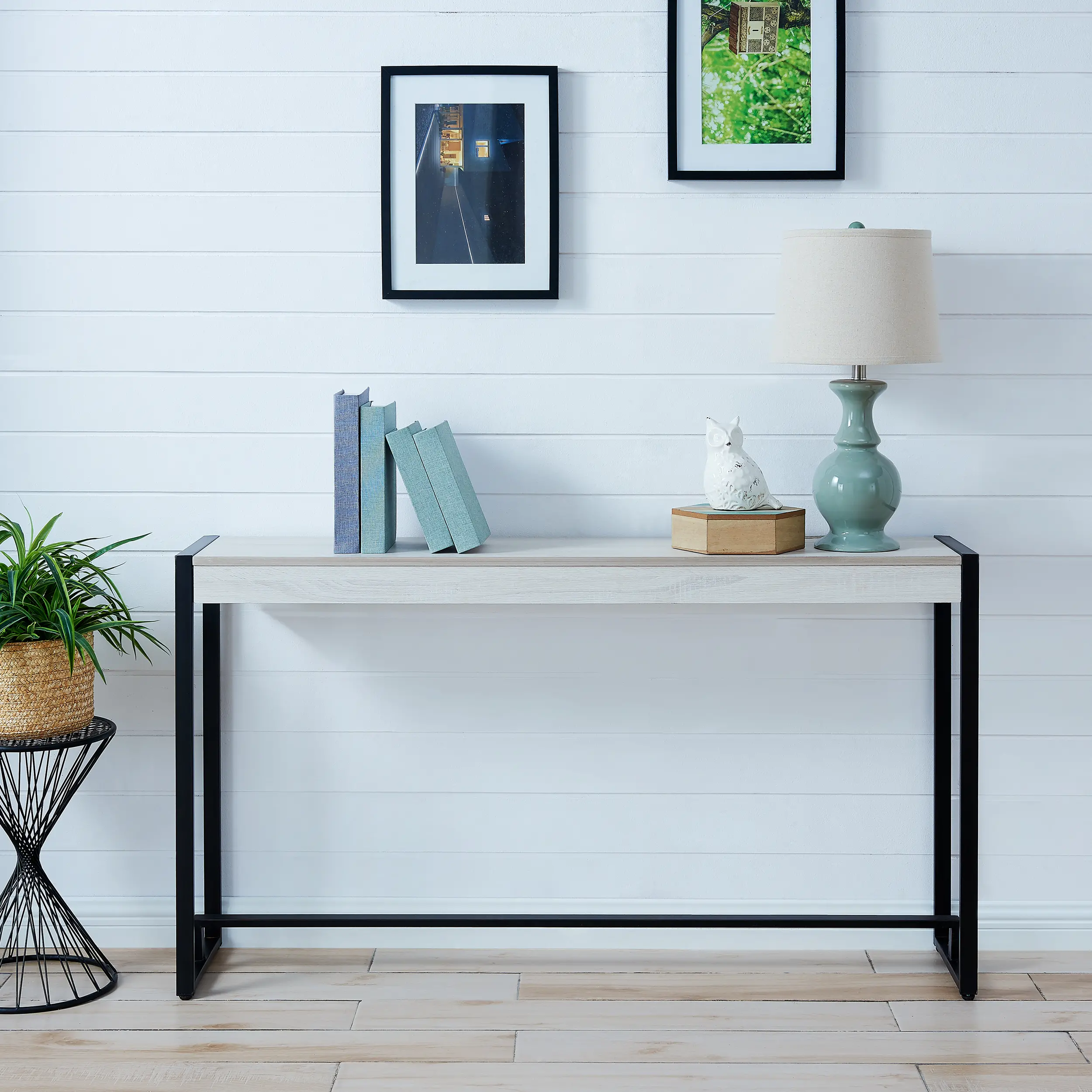 CM9915 Holly & Martin Macen Distressed White Console Table-2