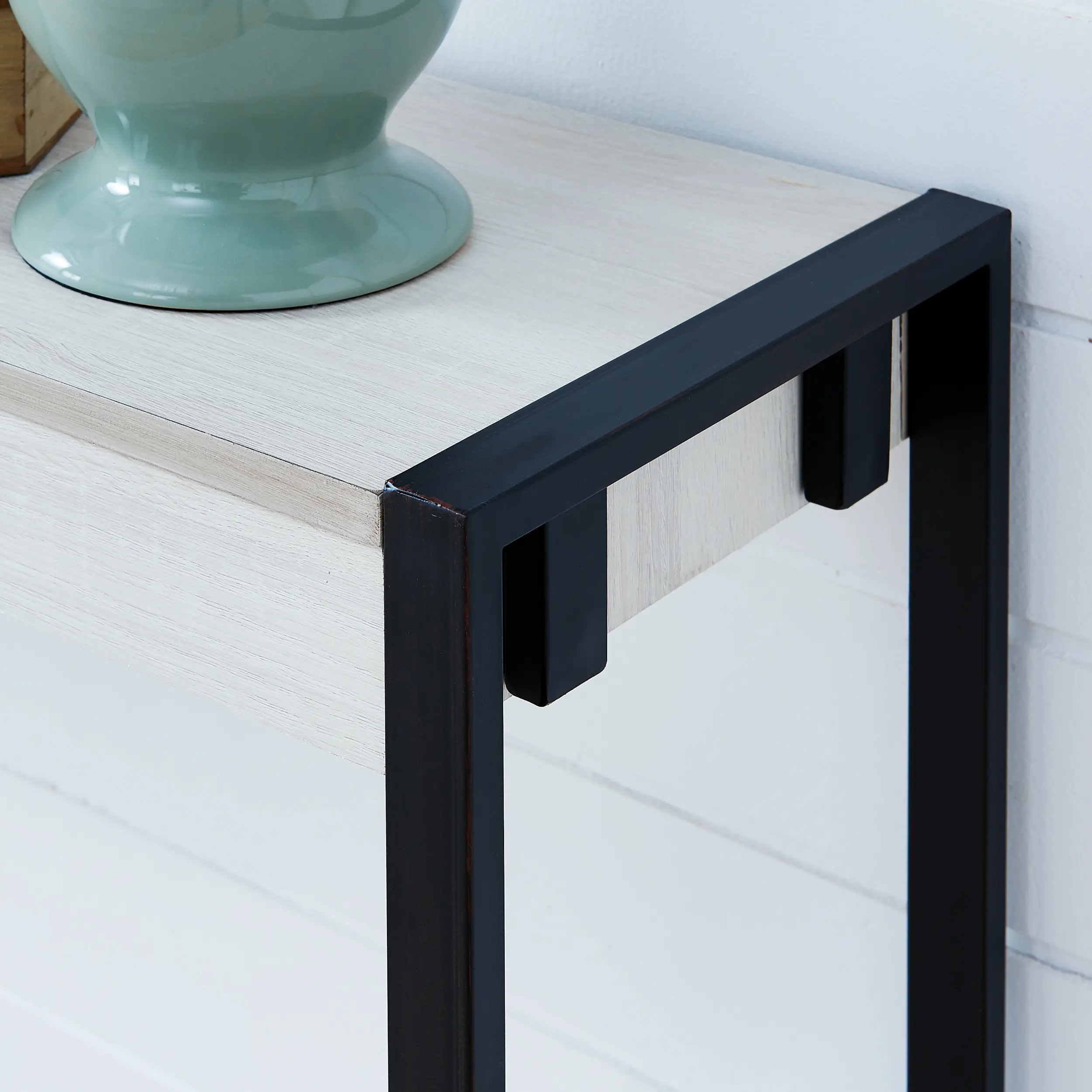 CM9915 Holly & Martin Macen Distressed White Console Table-3