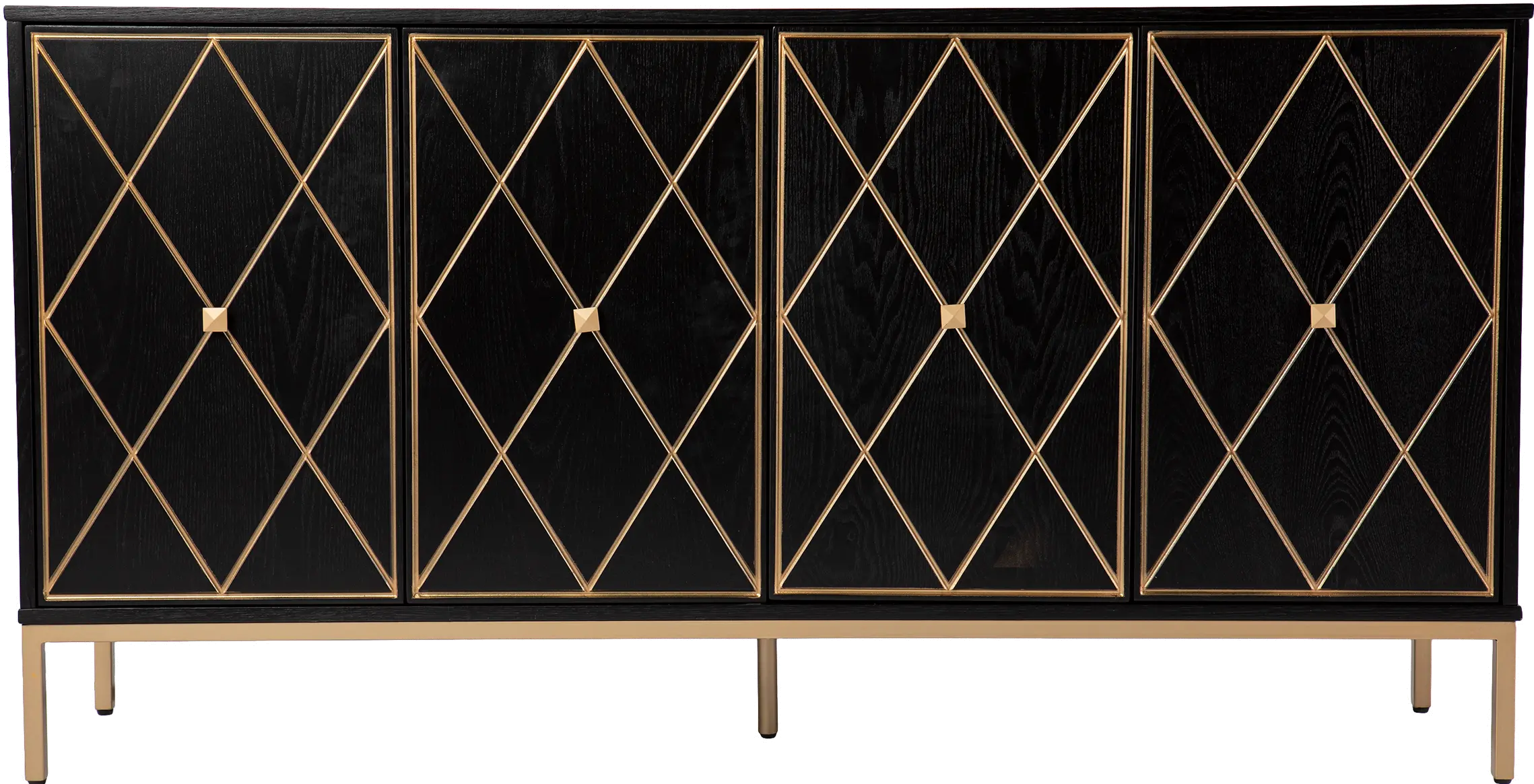 DN1111930 Marradi Black & Gold Sideboard Cabinet-1