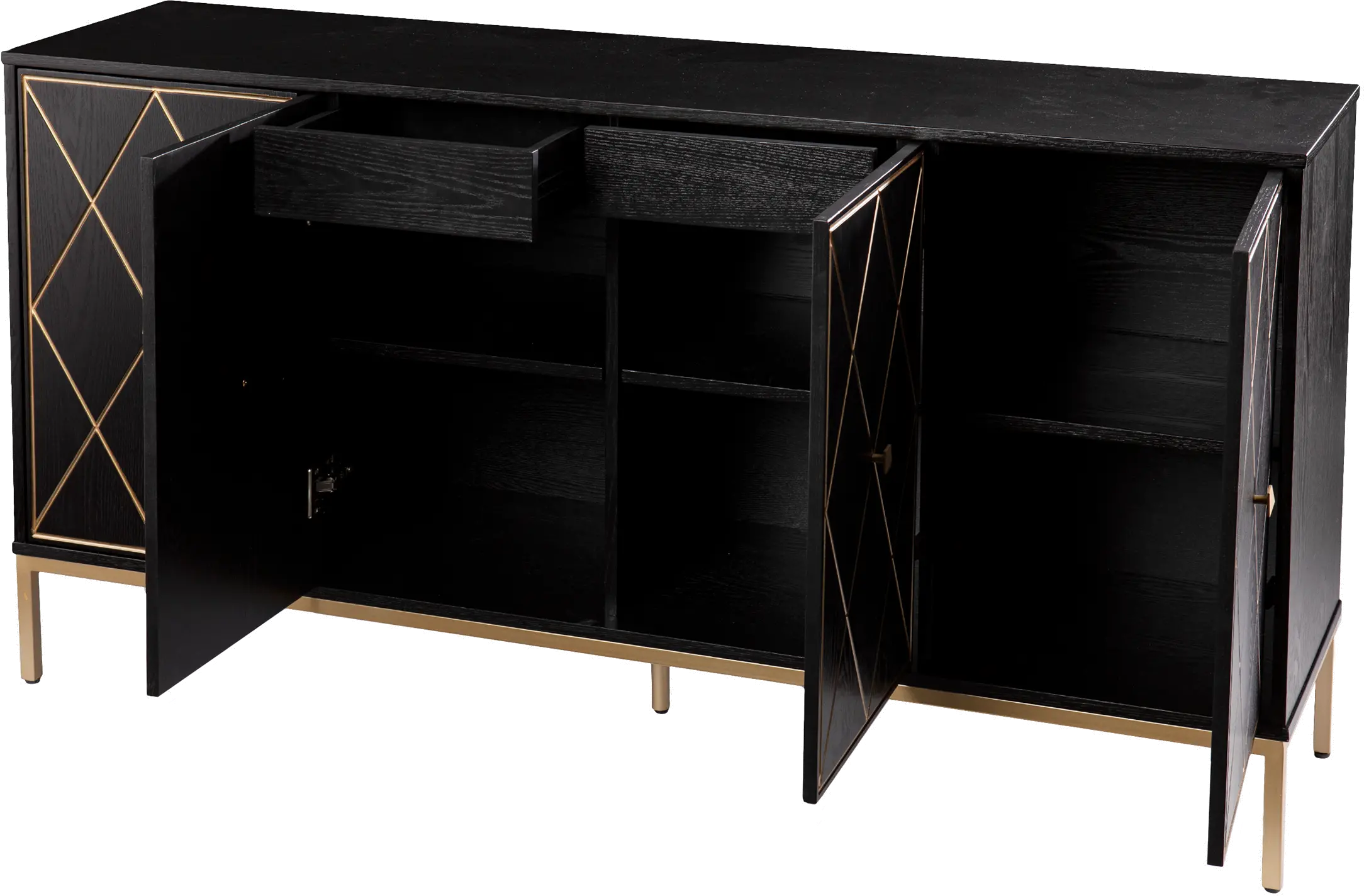 DN1111930 Marradi Black & Gold Sideboard Cabinet-6