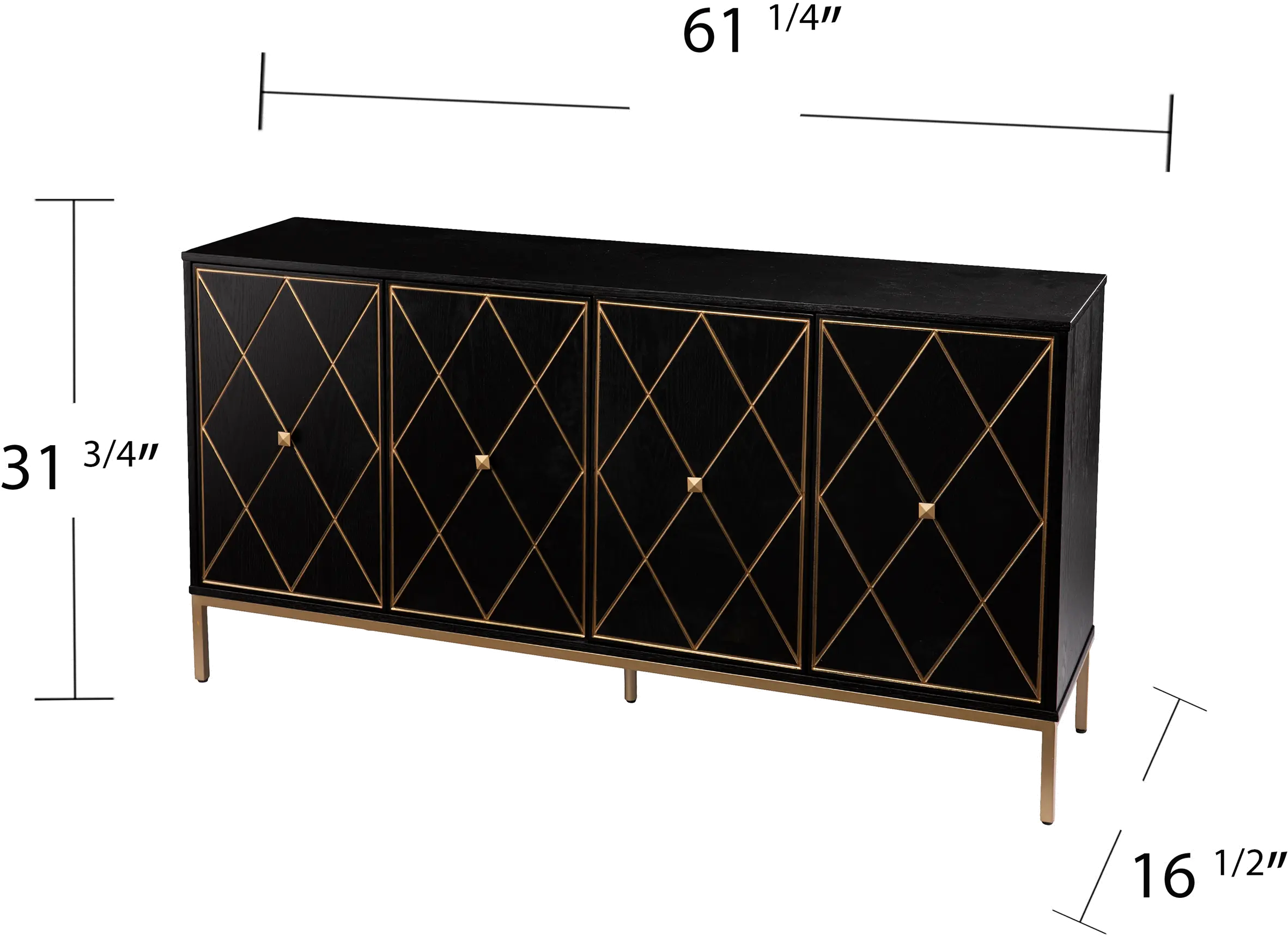 DN1111930 Marradi Black & Gold Sideboard Cabinet-9