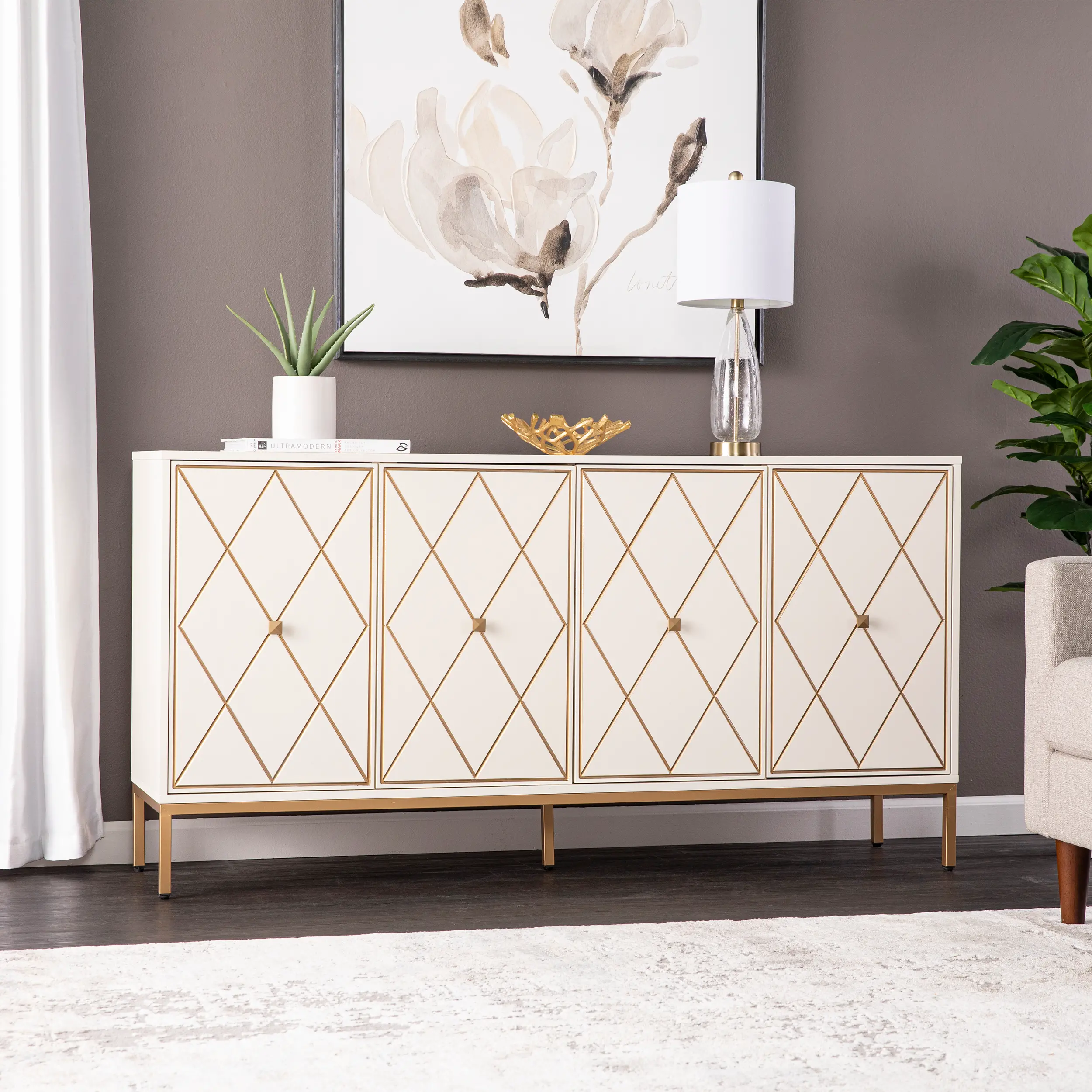 DN1222330 Marradi Cream & Gold Sideboard Cabinet-2