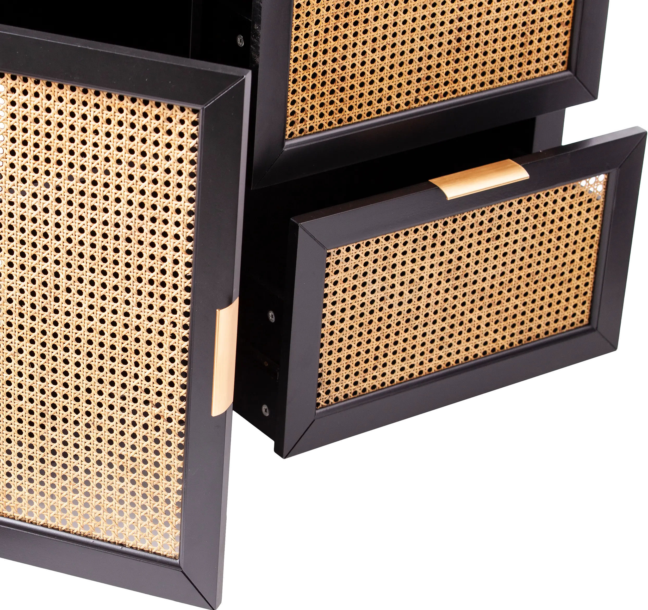 HZ1003005 Holly & Martin Chekshire Black & Rattan Storage Cabinet-5