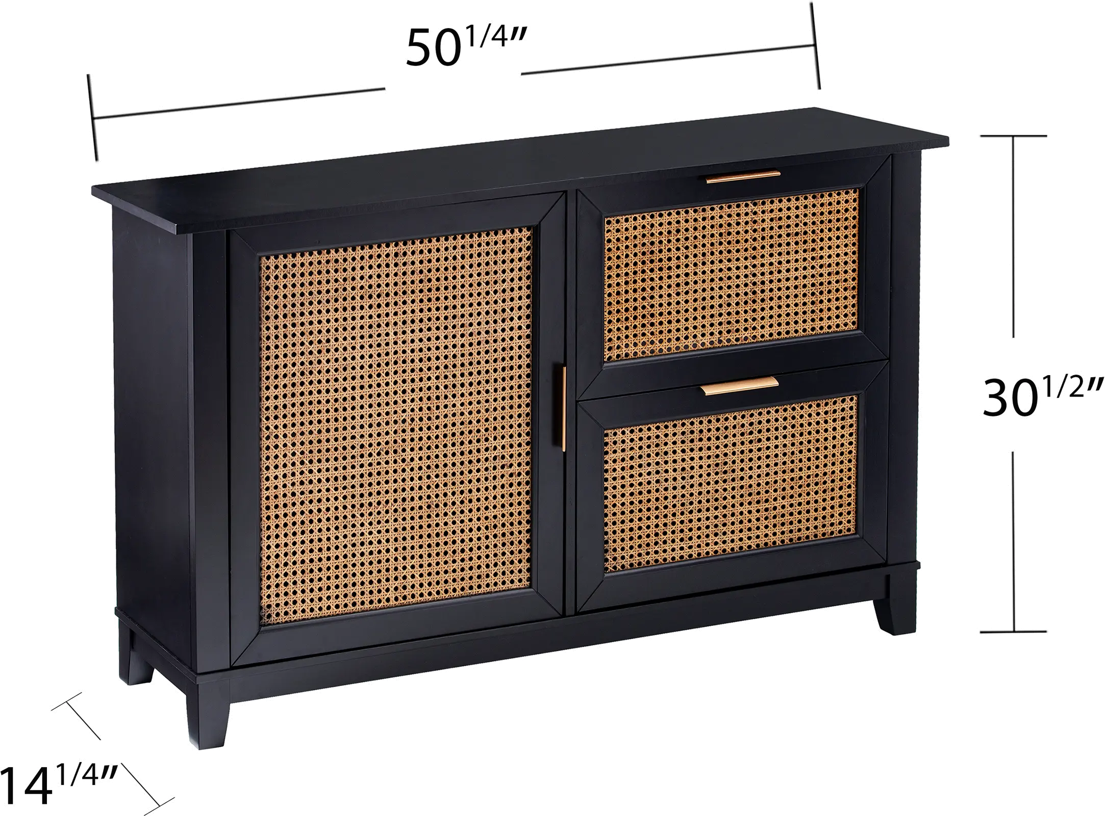 HZ1003005 Holly & Martin Chekshire Black & Rattan Storage Cabinet-8