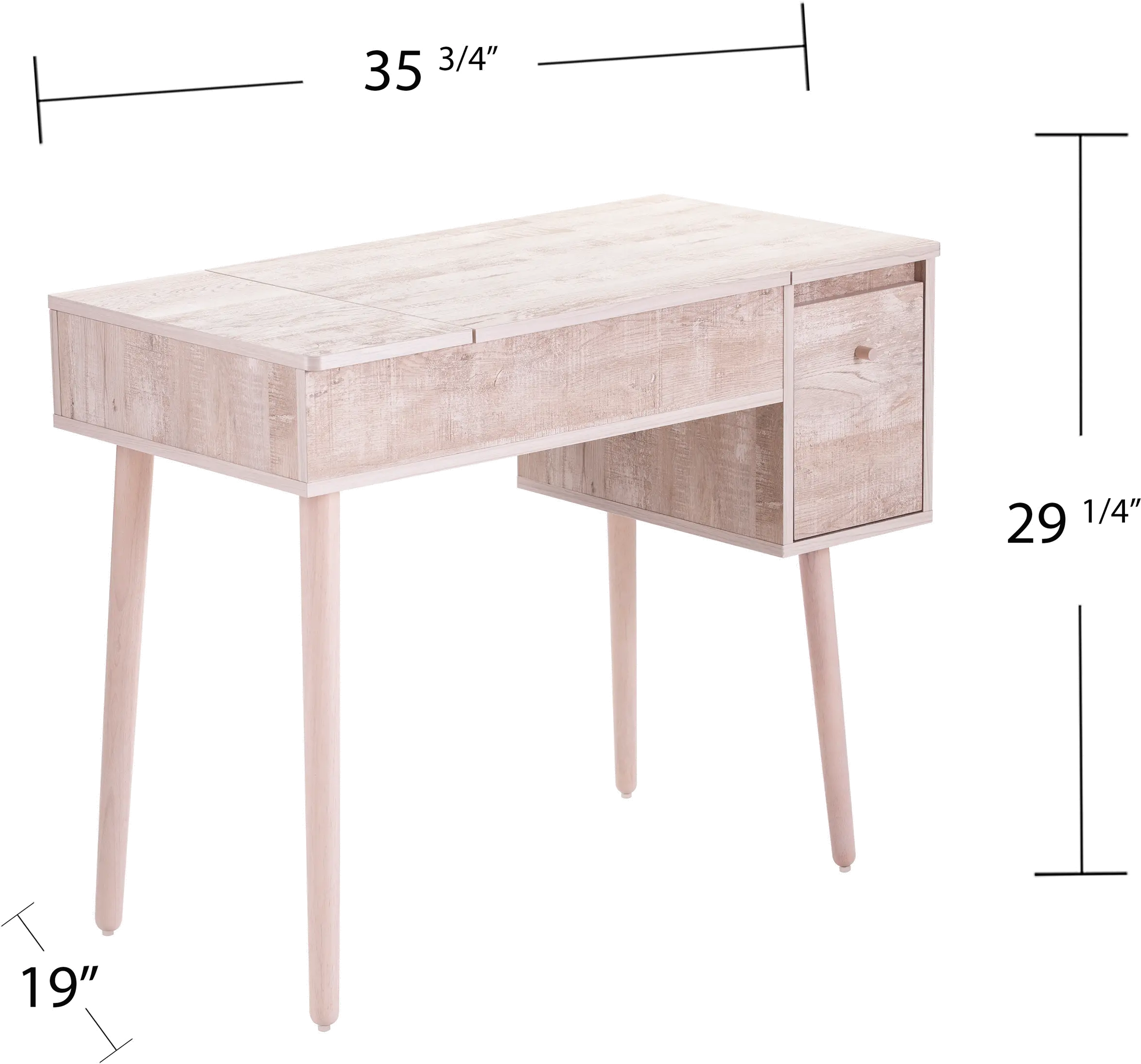 HZ1011944 Holly & Martin Harzen Off-White Storage Vanity with Mirror-11