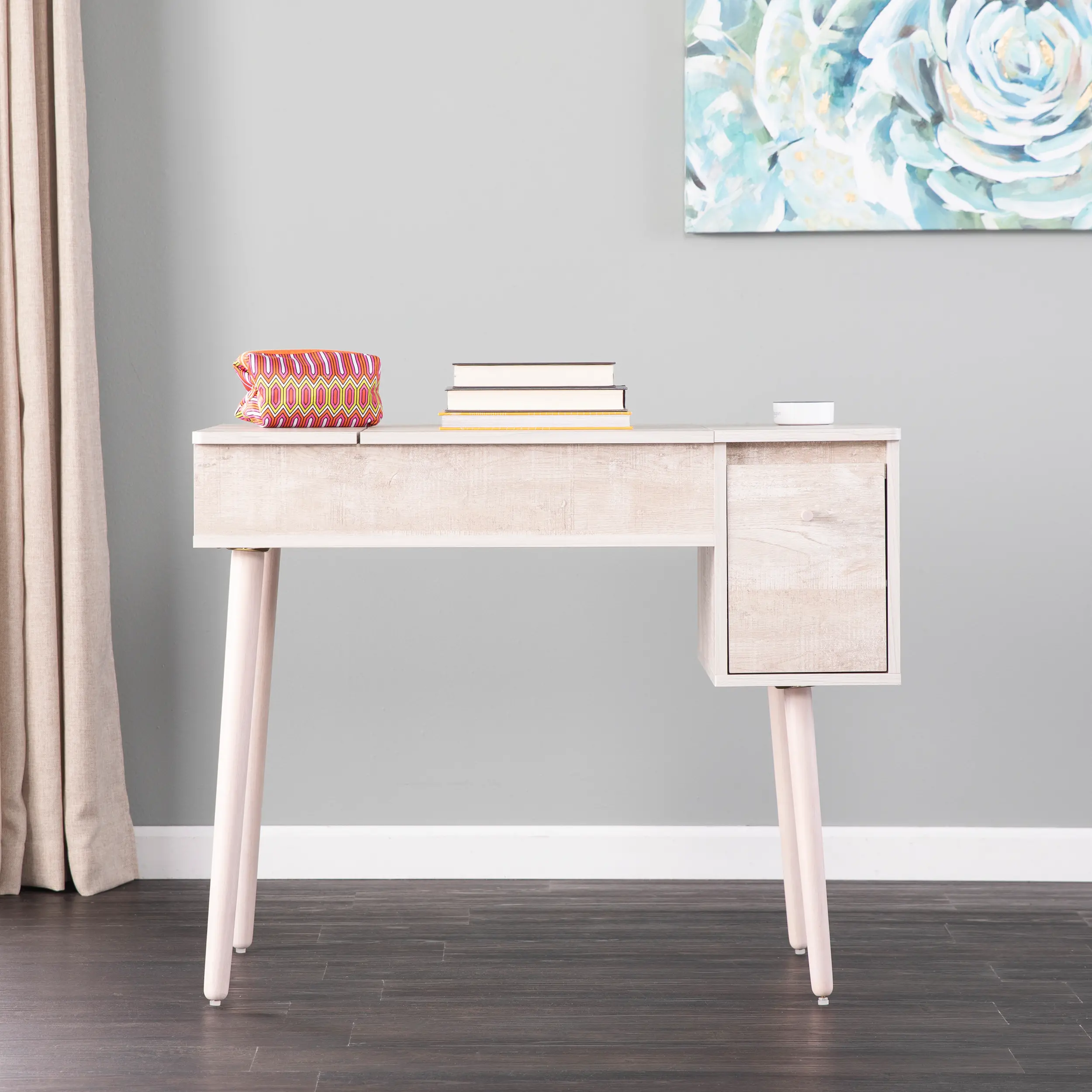 HZ1011944 Holly & Martin Harzen Off-White Storage Vanity with Mirror-4
