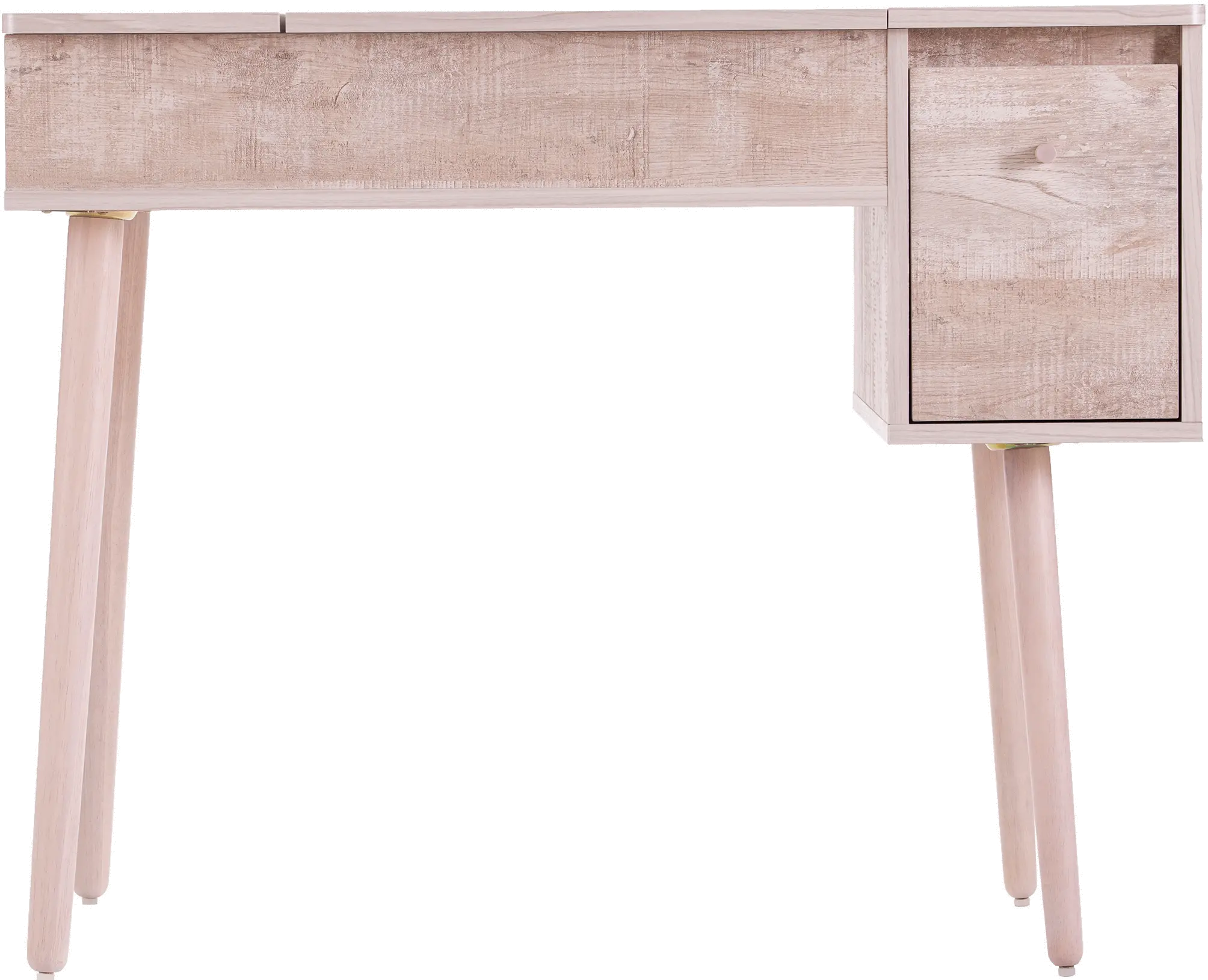 HZ1011944 Holly & Martin Harzen Off-White Storage Vanity with Mirror-1