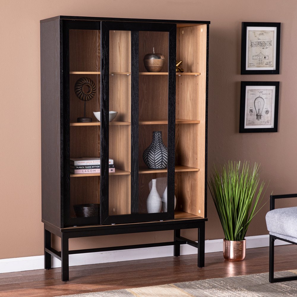 Hearzly Black Display Cabinet