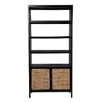 HZ1096138 Carondale Black & Rattan Bookcase