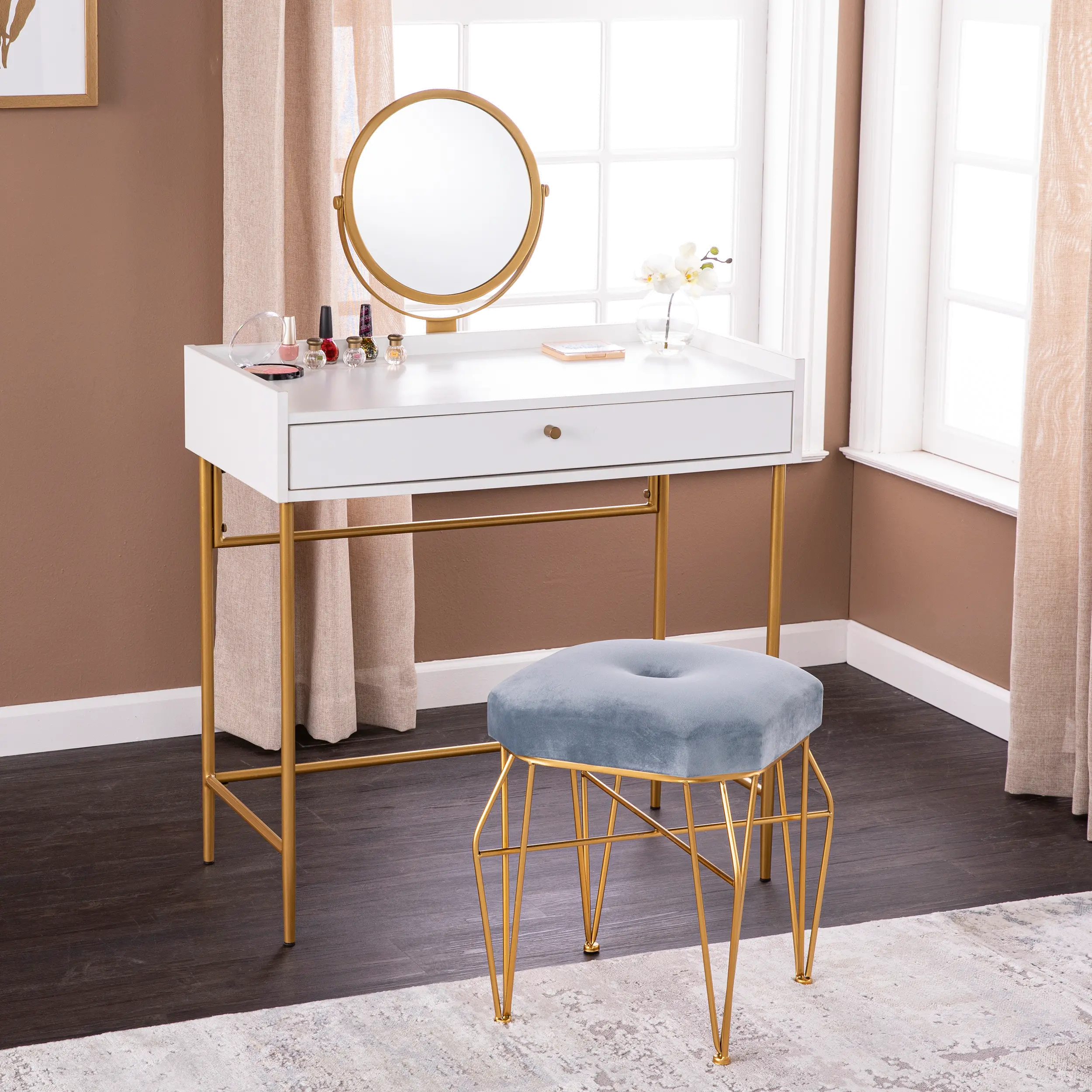 HZ1100344 Derald Vanity Table with Mirror-2