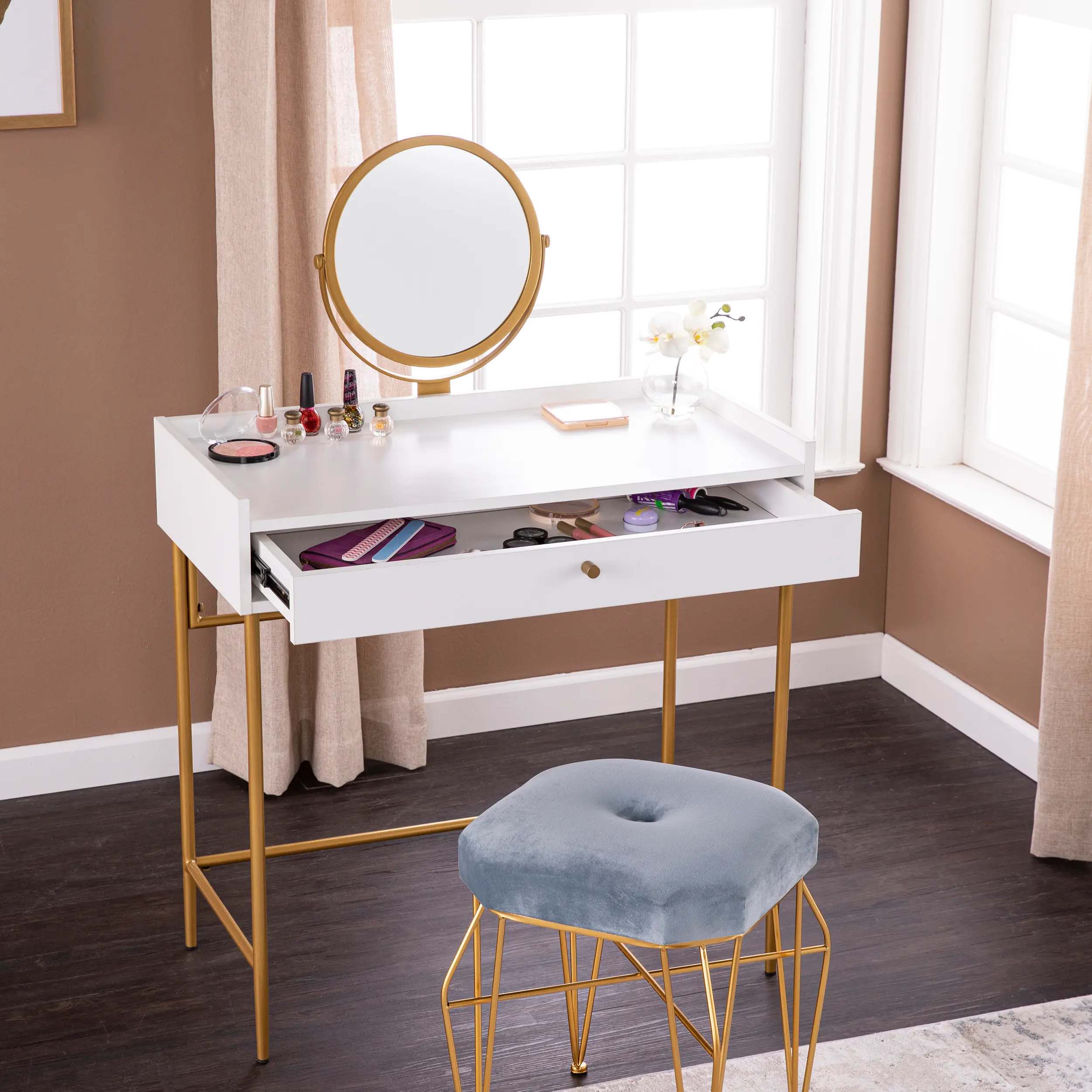 HZ1100344 Derald Vanity Table with Mirror-3