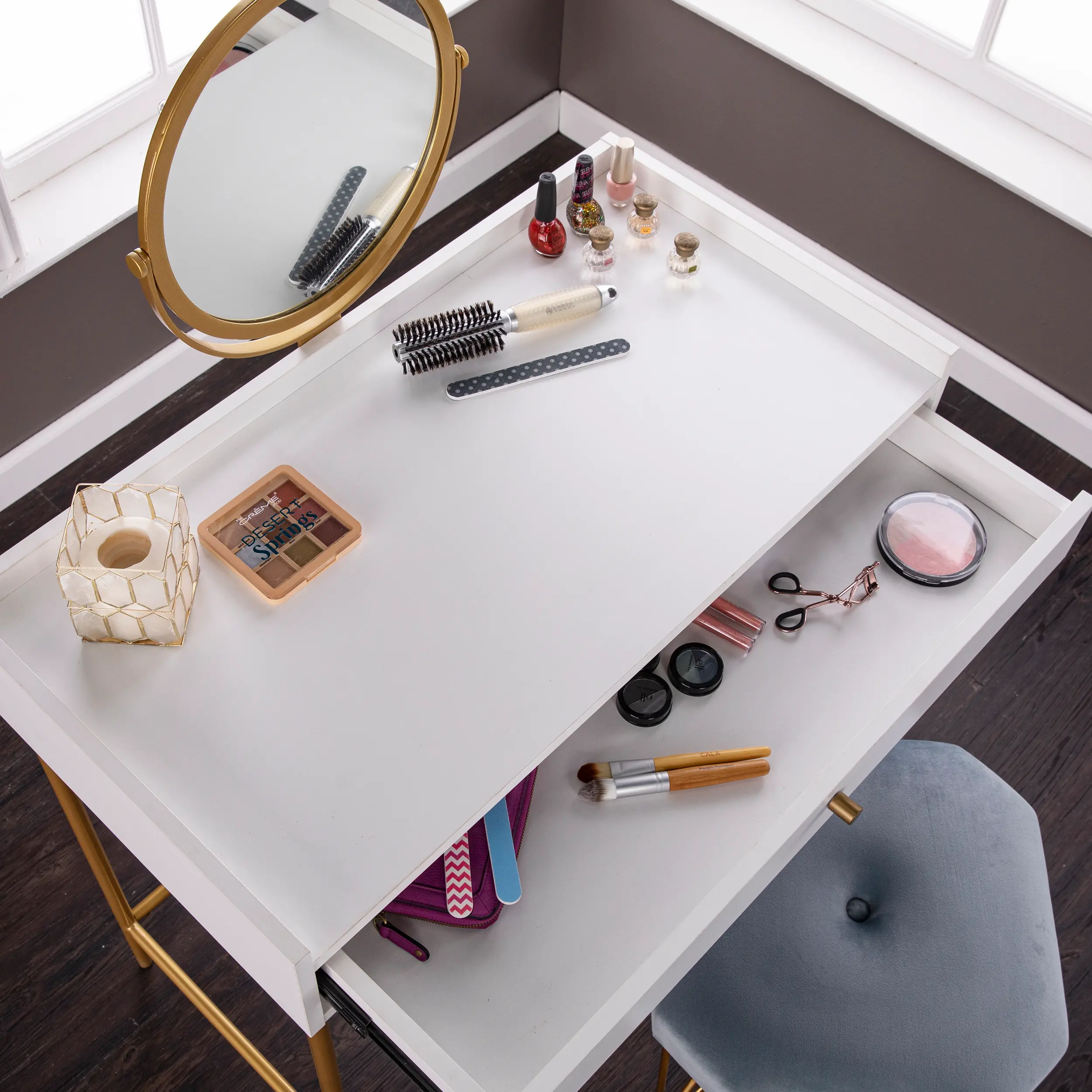 HZ1100344 Derald Vanity Table with Mirror-4