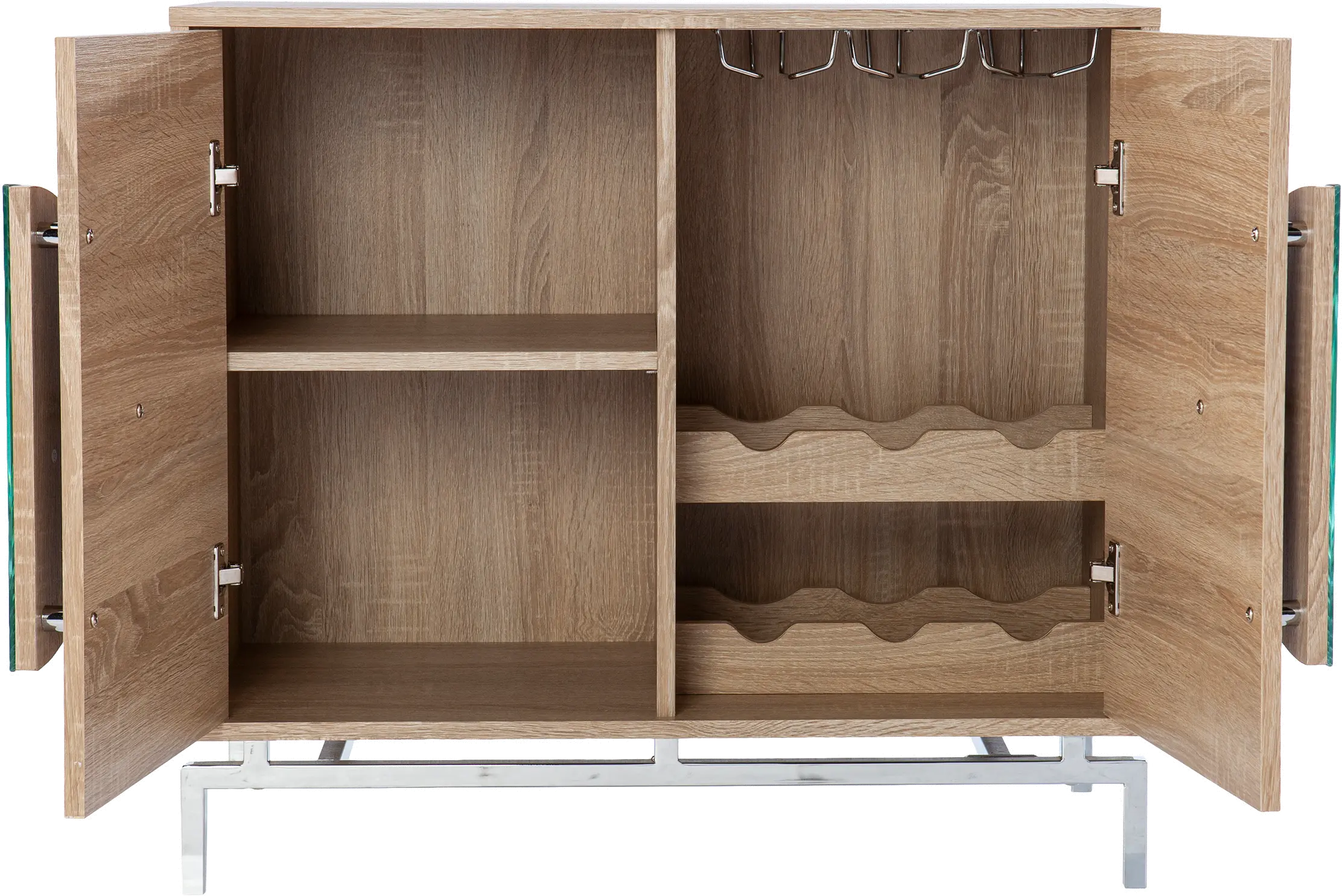 HZ1114405 Northdom Light Brown Bar Cabinet with Wine Storage-4