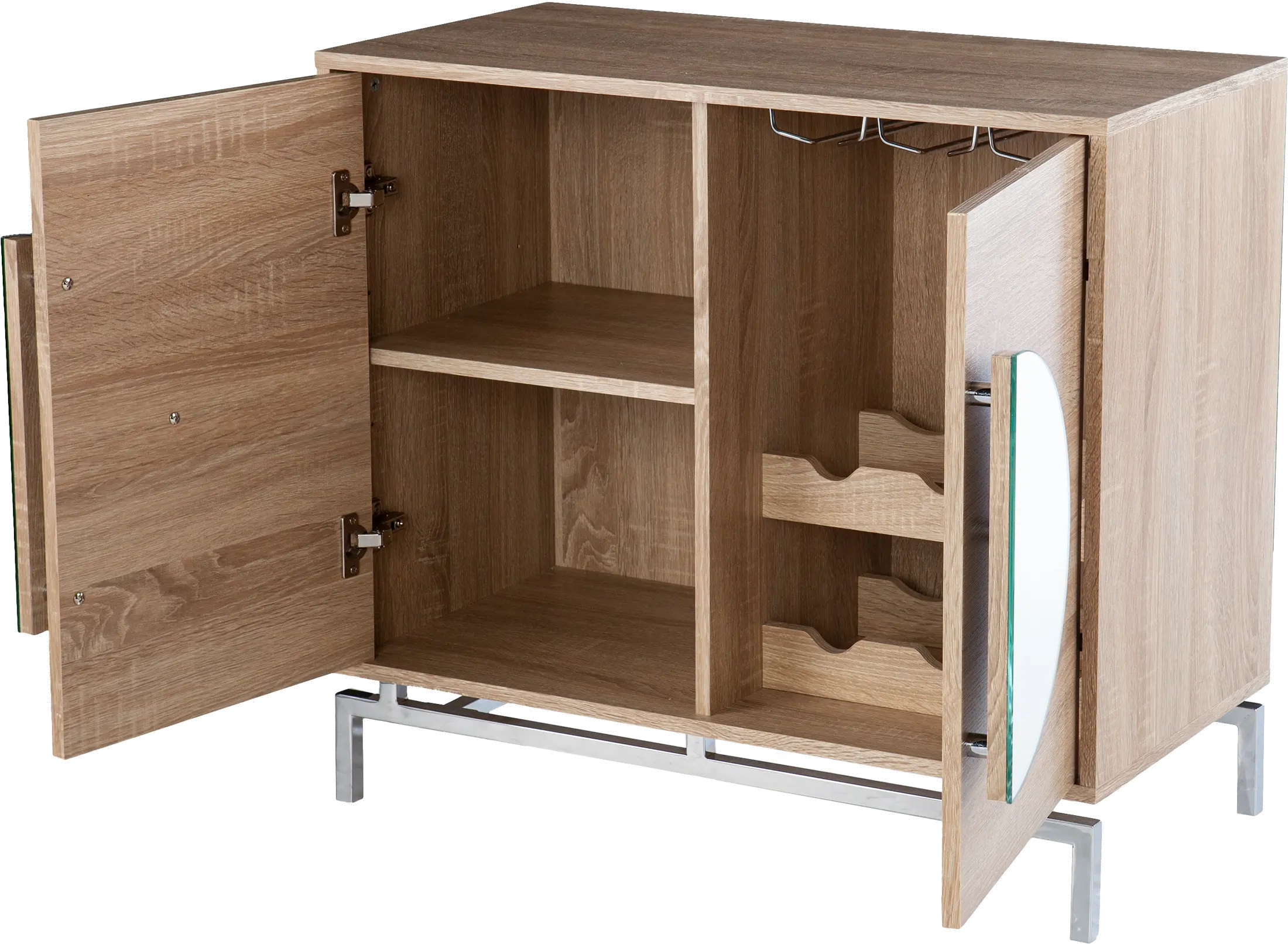 HZ1114405 Northdom Light Brown Bar Cabinet with Wine Storage-5