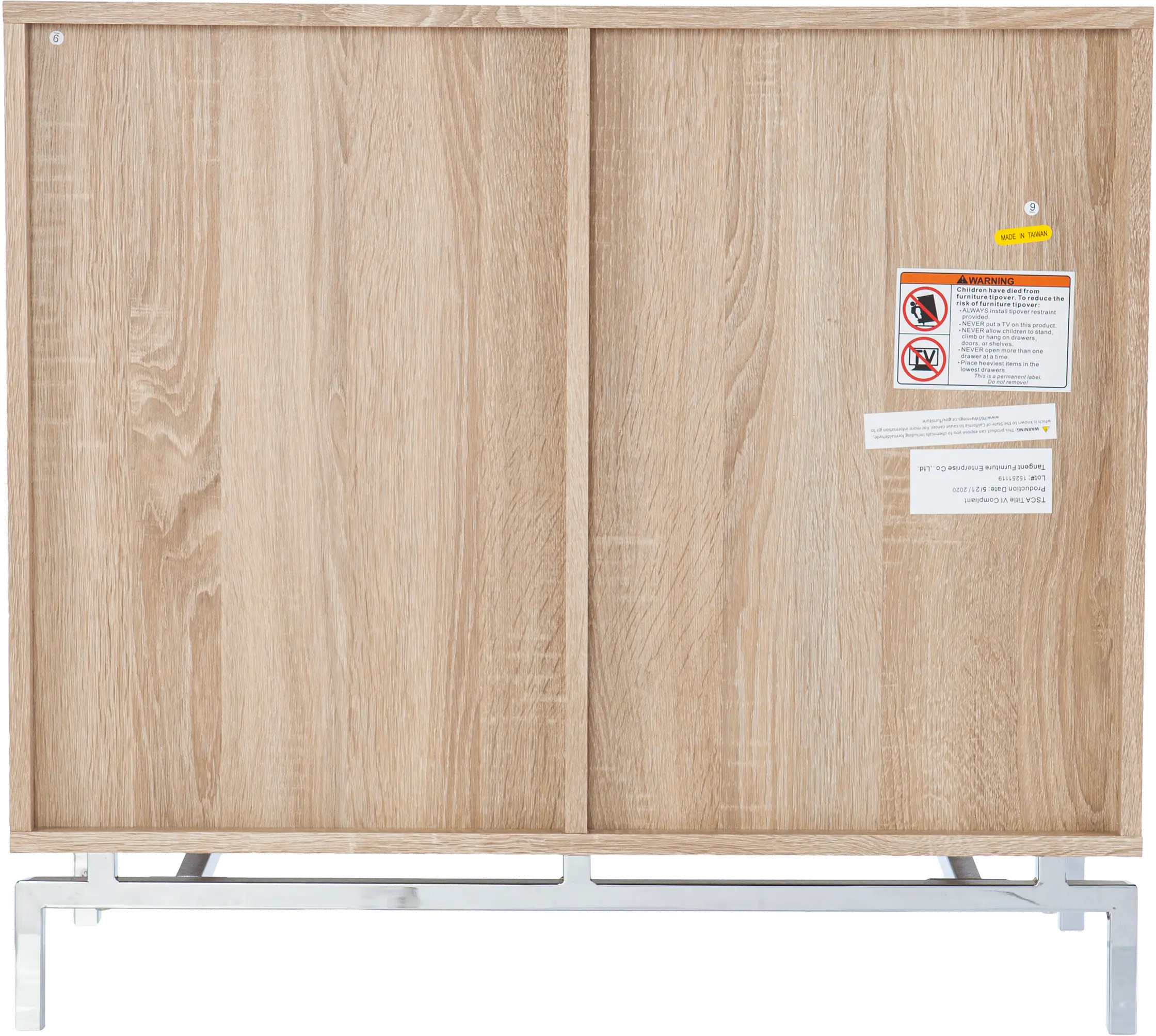 HZ1114405 Northdom Light Brown Bar Cabinet with Wine Storage-8
