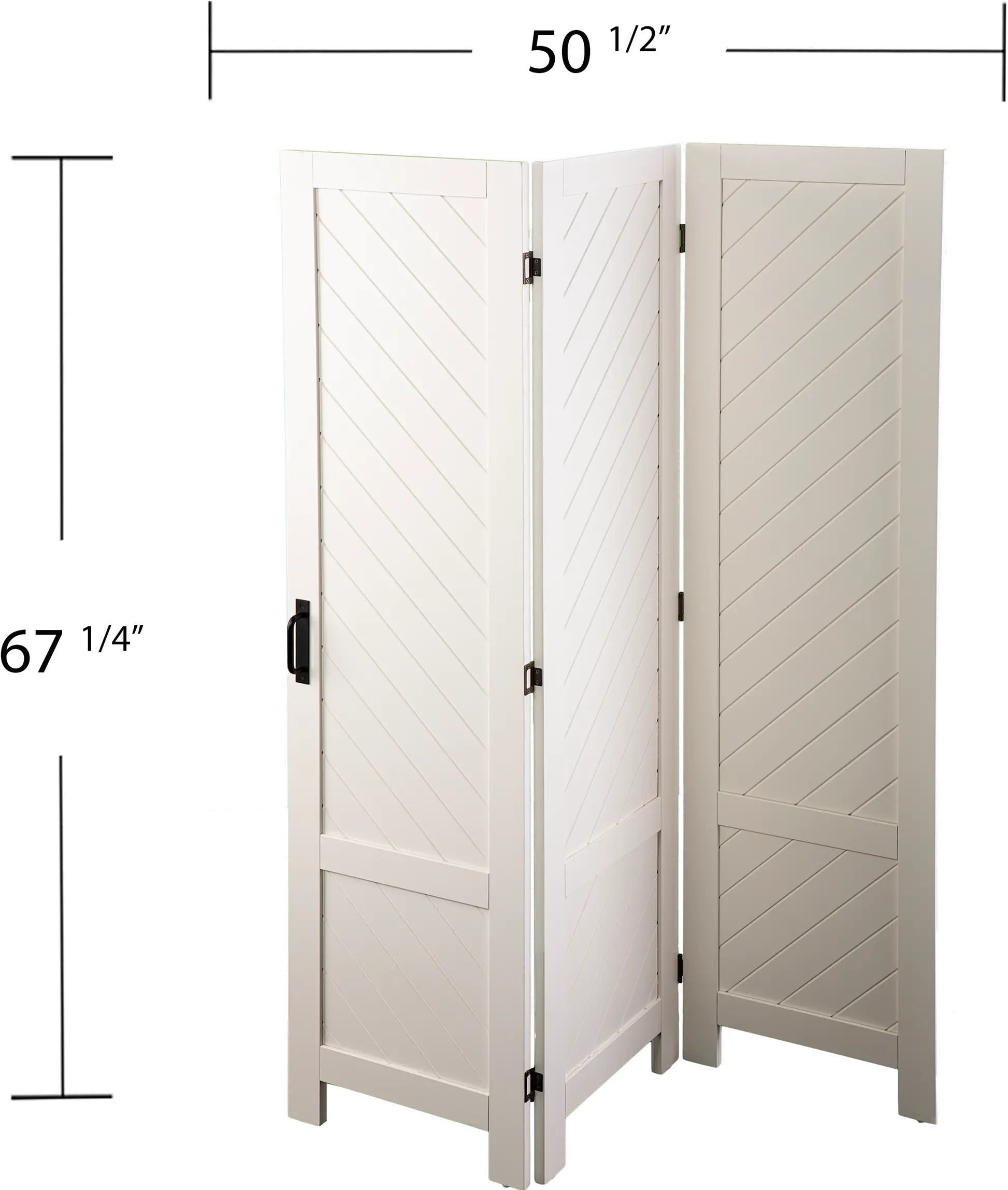 HZ1138966 Tottleigh White 3-Panel Room Divider-6