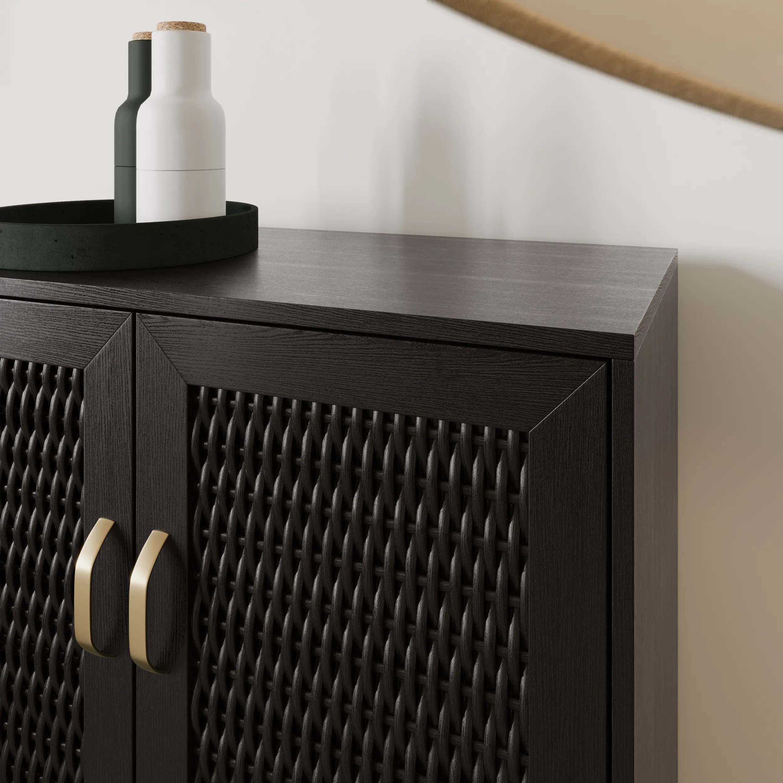 HZ1141041 Rolliston Black & Gold Bar Cabinet-3