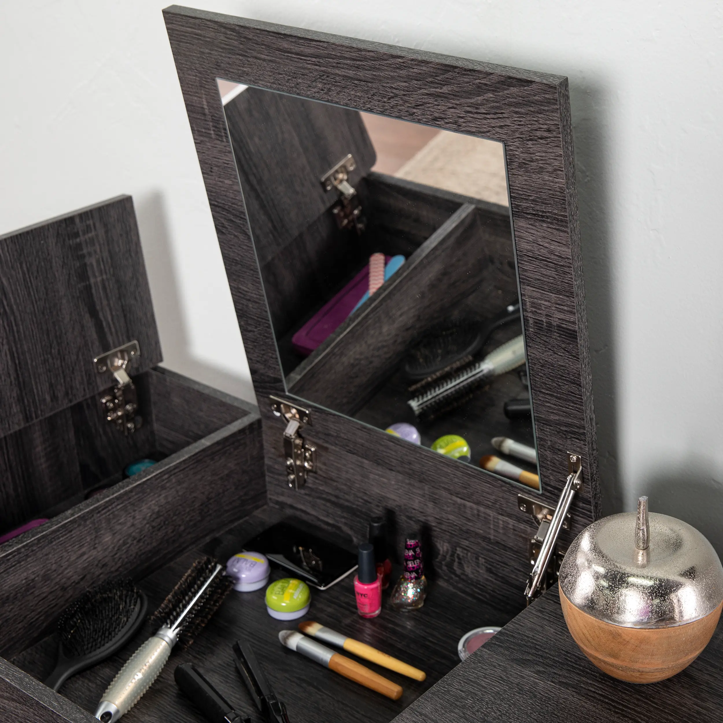 HZ1152644 Holly & Martin Harzen Black Storage Vanity with Mirror-3