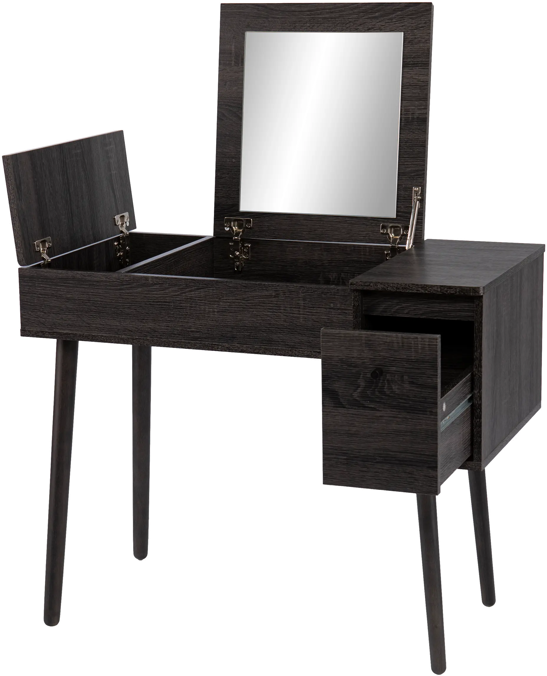 HZ1152644 Holly & Martin Harzen Black Storage Vanity with Mirror-1