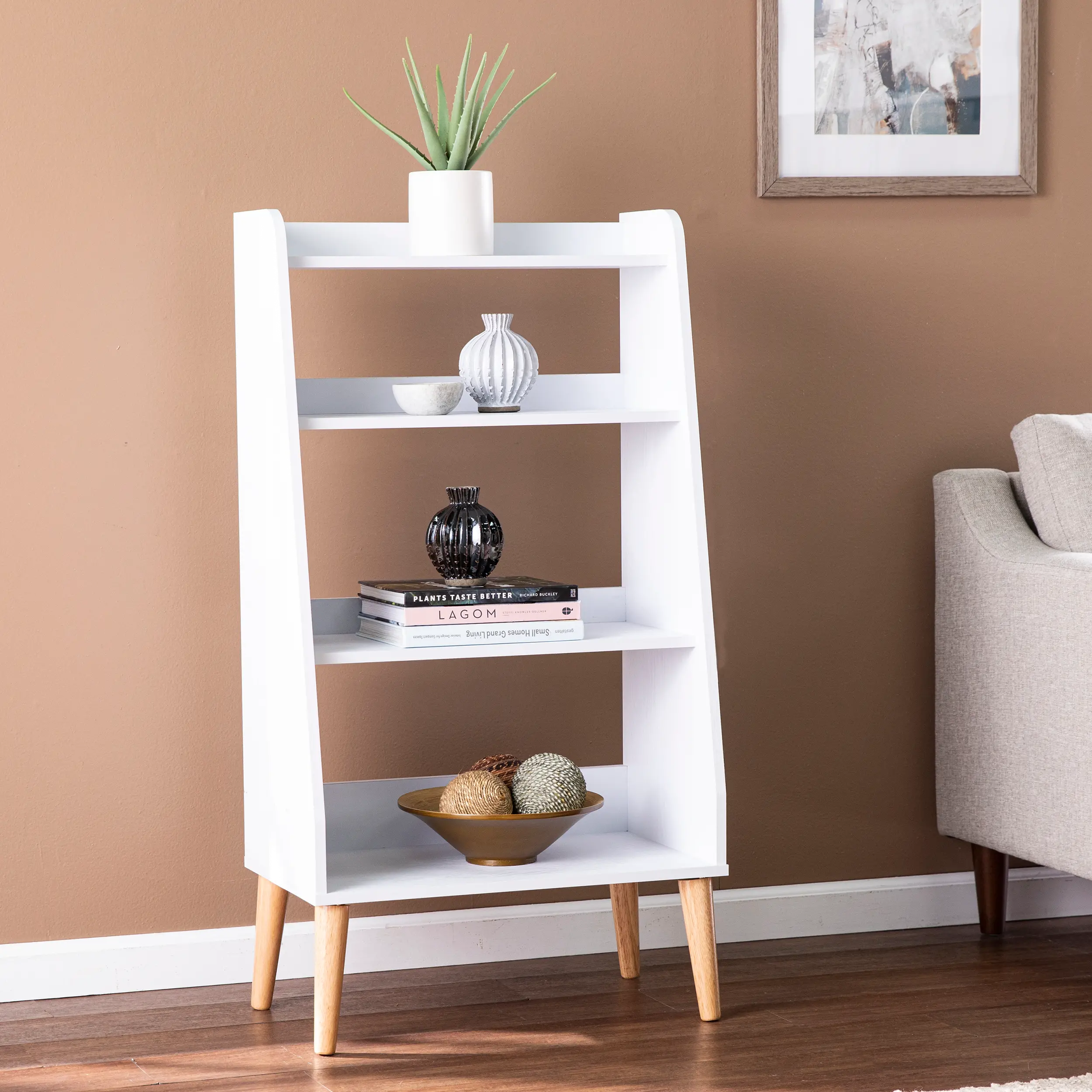 HZ1152838 Berritza Small White Bookshelf-2