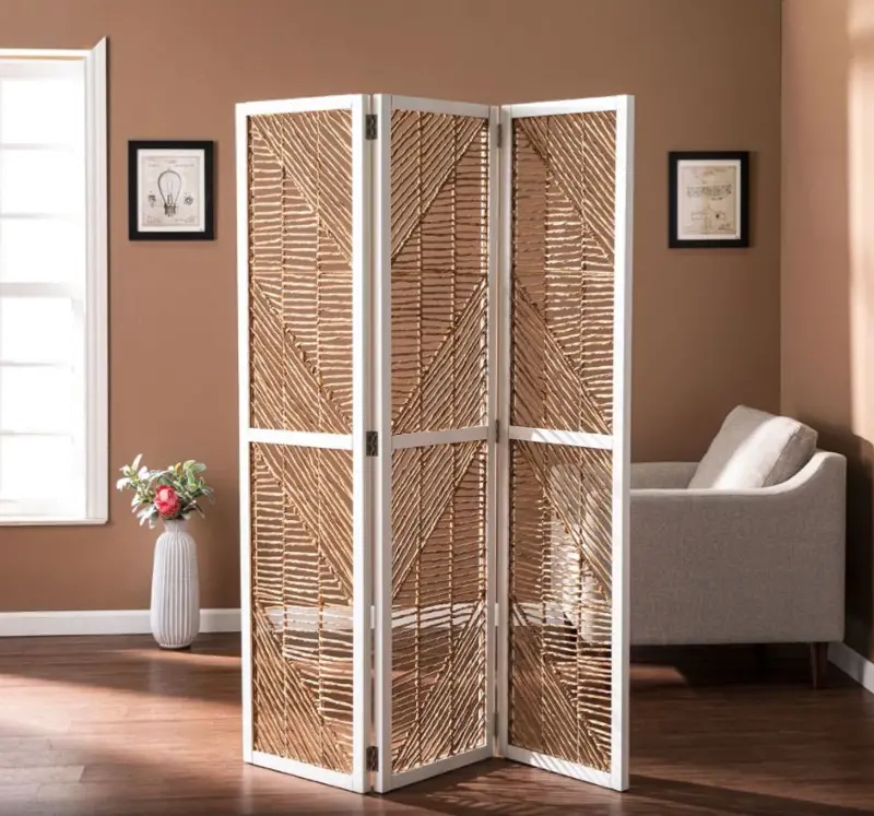 Quilino Light Brown Woven Room Divider