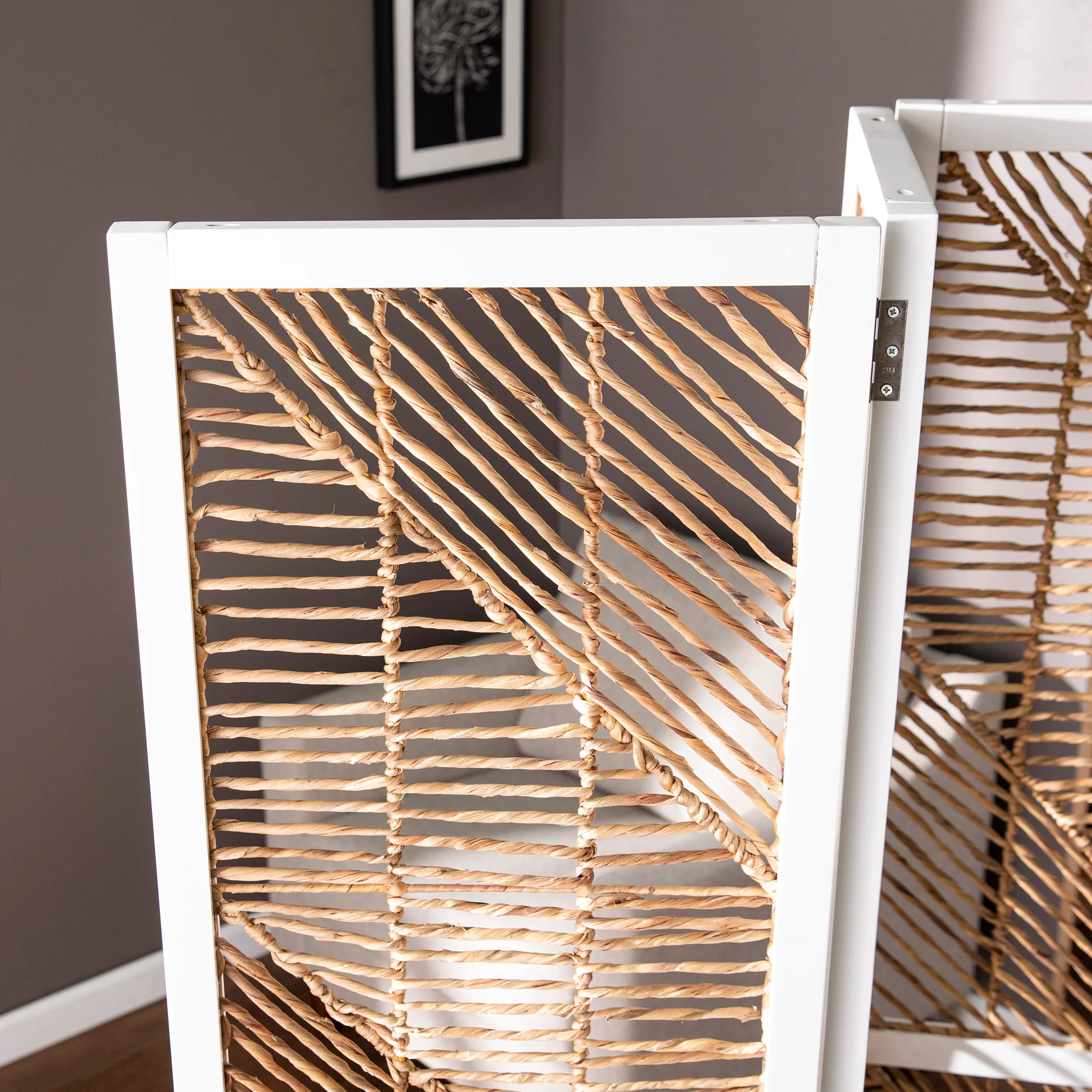 HZ1153466 Quilino Light Brown Woven Room Divider-3
