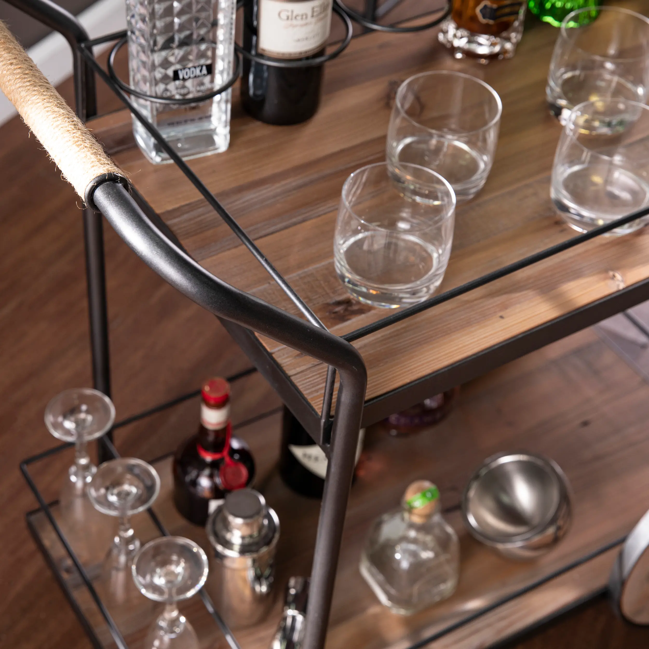 HZ1157540 Pemton Reclaimed Wood Bar Cart-3