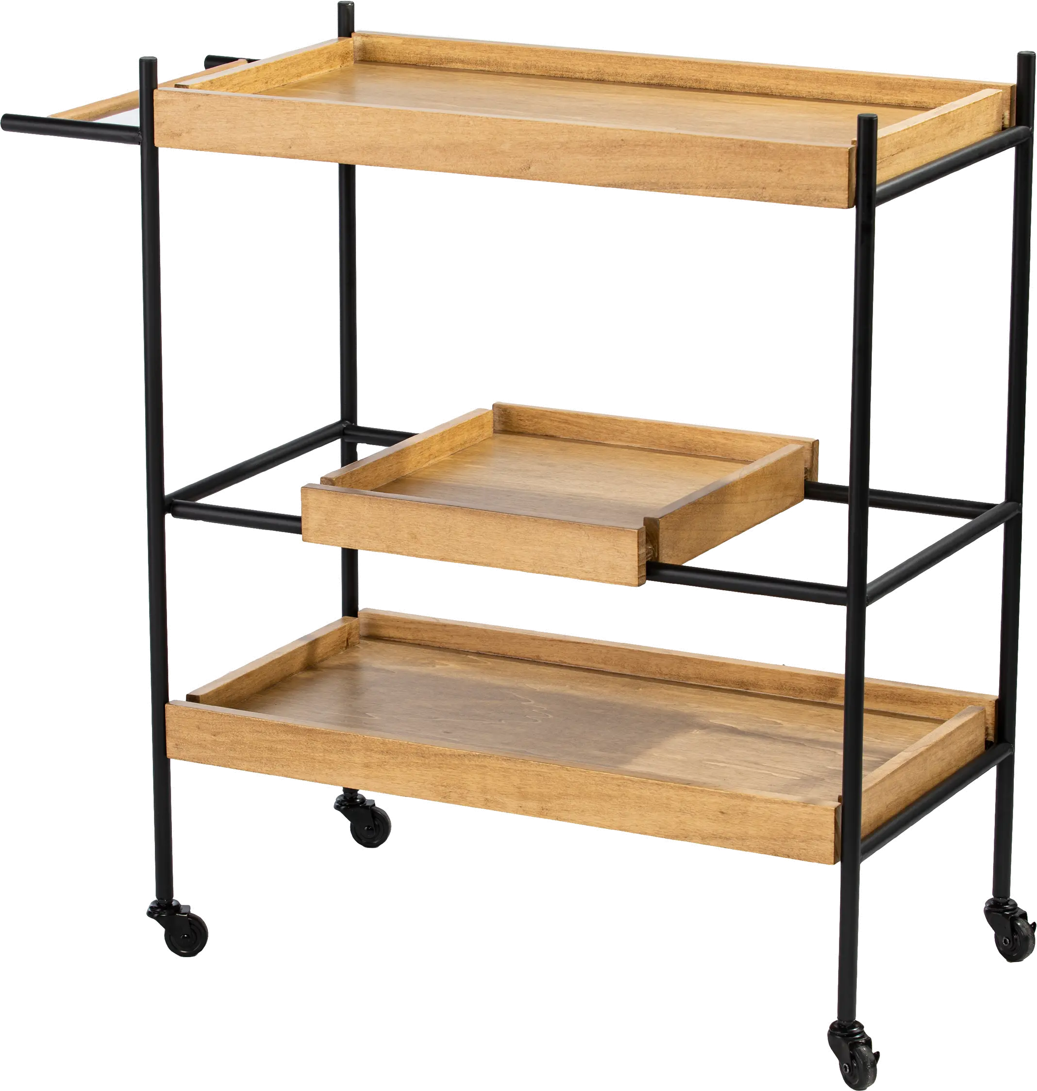 HZ1167040 Claverdon Light Brown Rolling Bar Cart-4