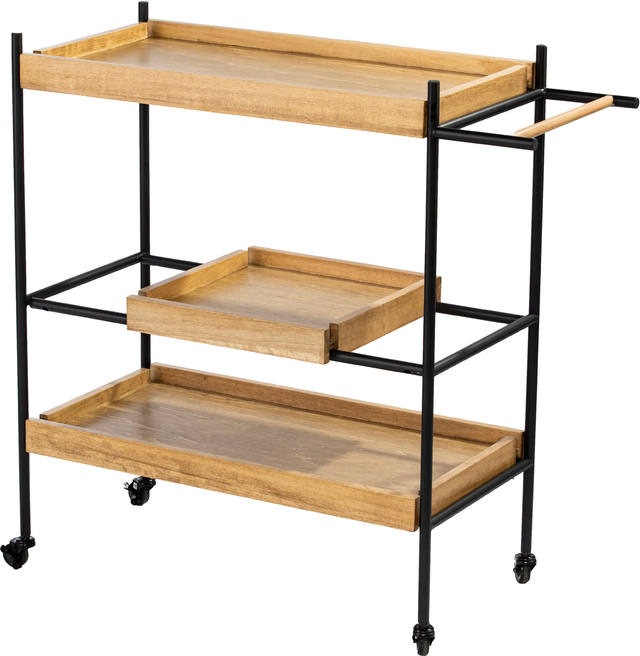 HZ1167040 Claverdon Light Brown Rolling Bar Cart-6