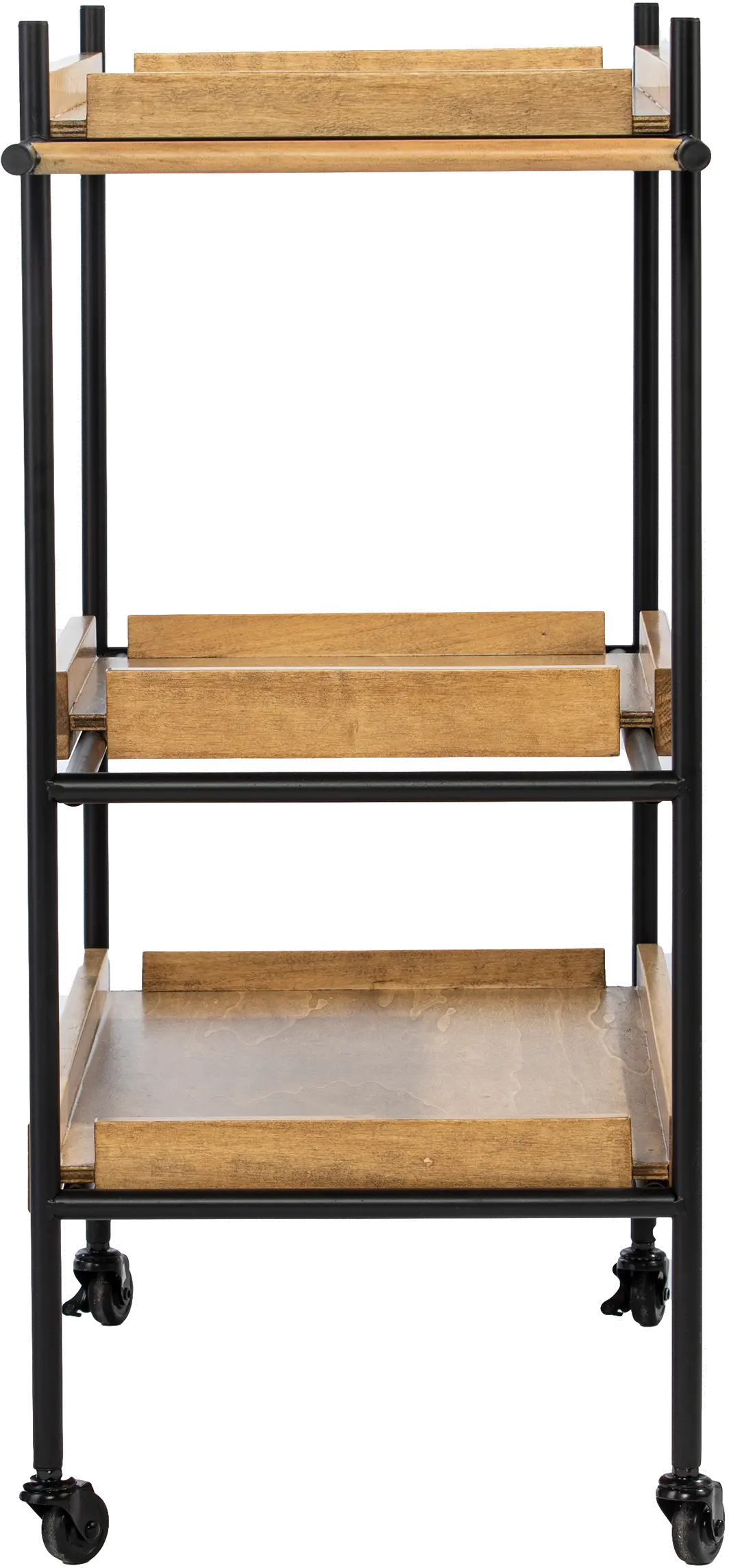 HZ1167040 Claverdon Light Brown Rolling Bar Cart-7