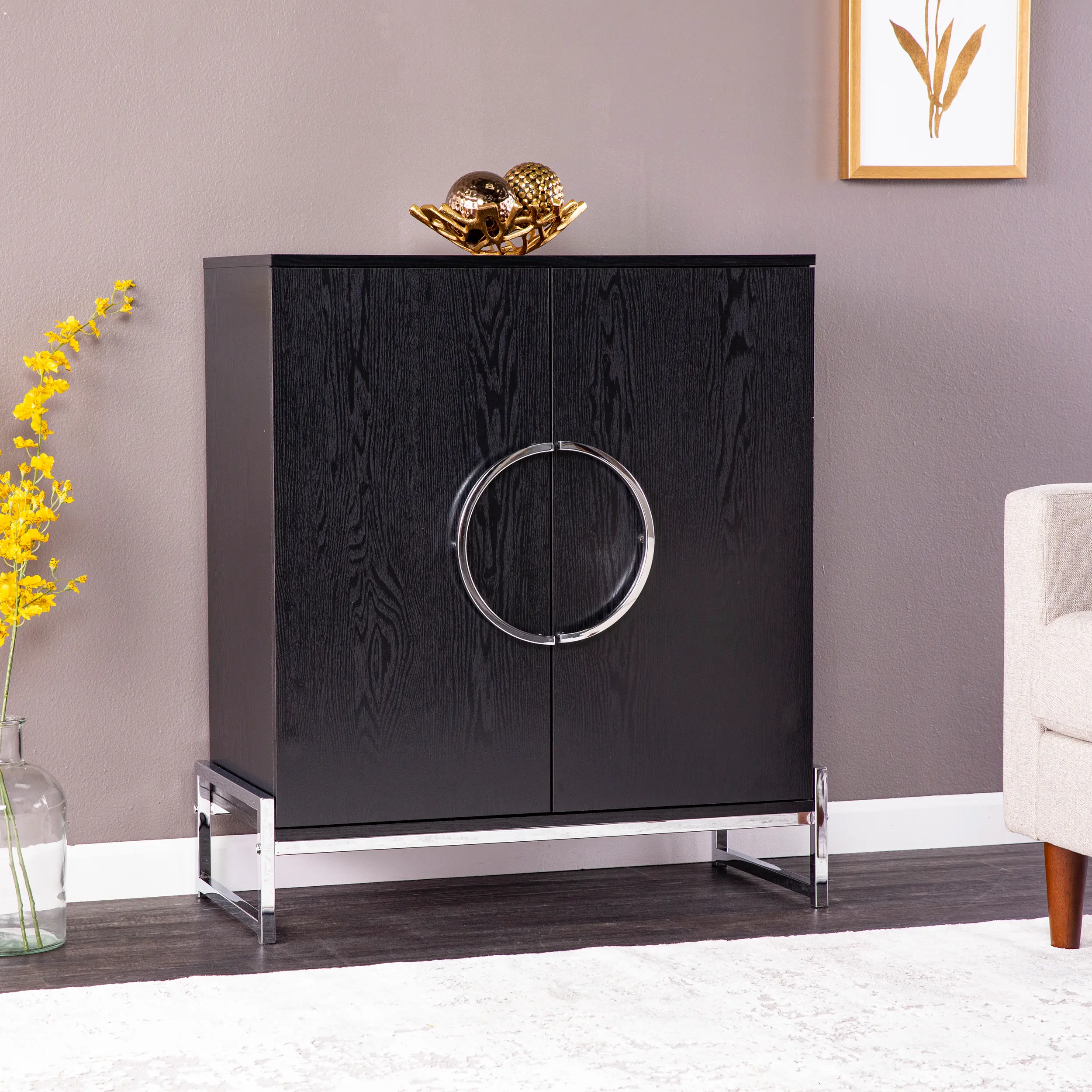 HZ1216741 Pierton Black Double-Door Bar Cabinet-2