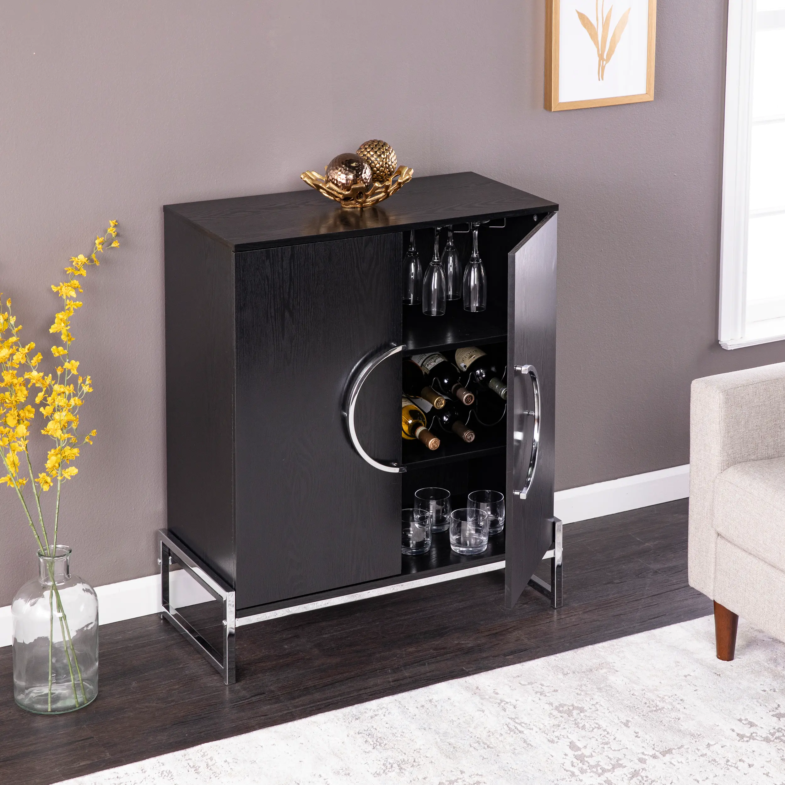 HZ1216741 Pierton Black Double-Door Bar Cabinet-3