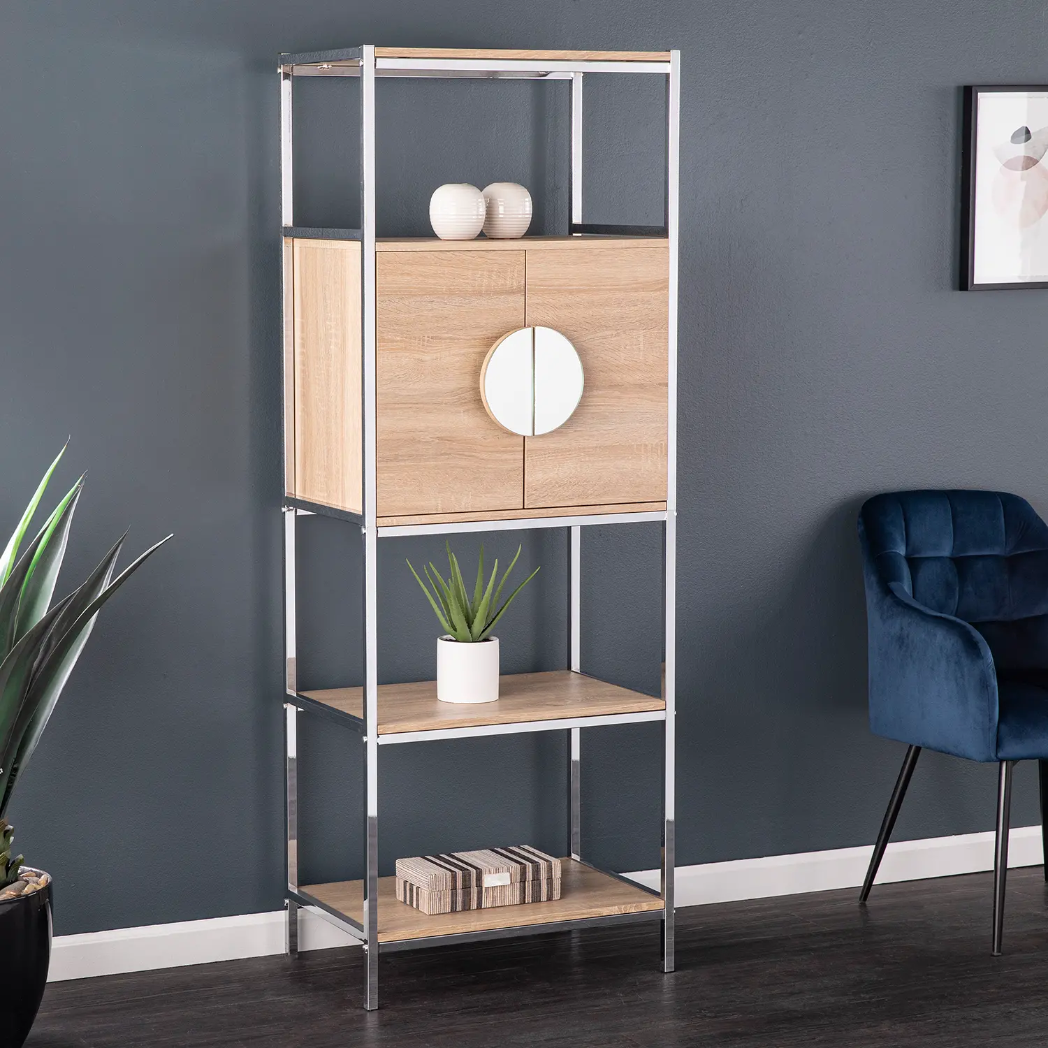 HZ1217541 Northdom Tall Bar Cabinet with Wine Storage-2