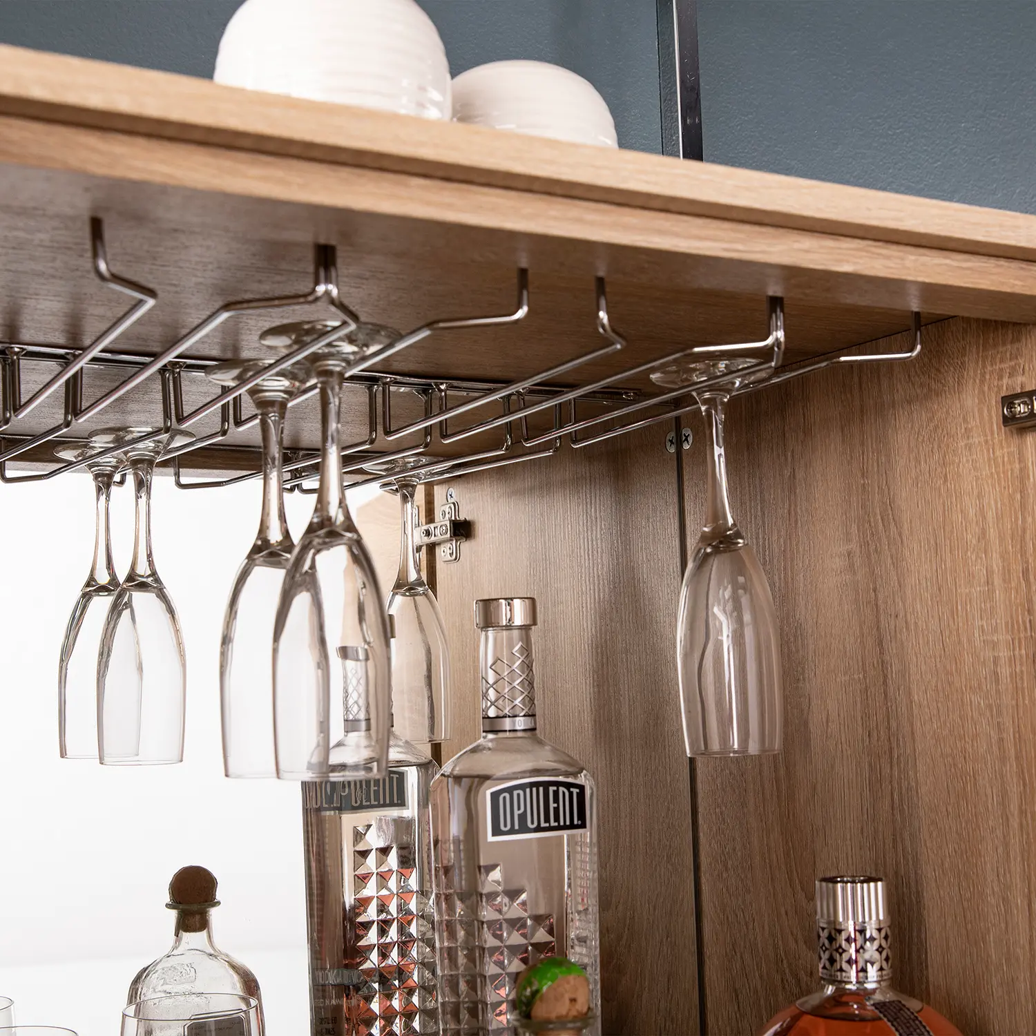 HZ1217541 Northdom Tall Bar Cabinet with Wine Storage-4