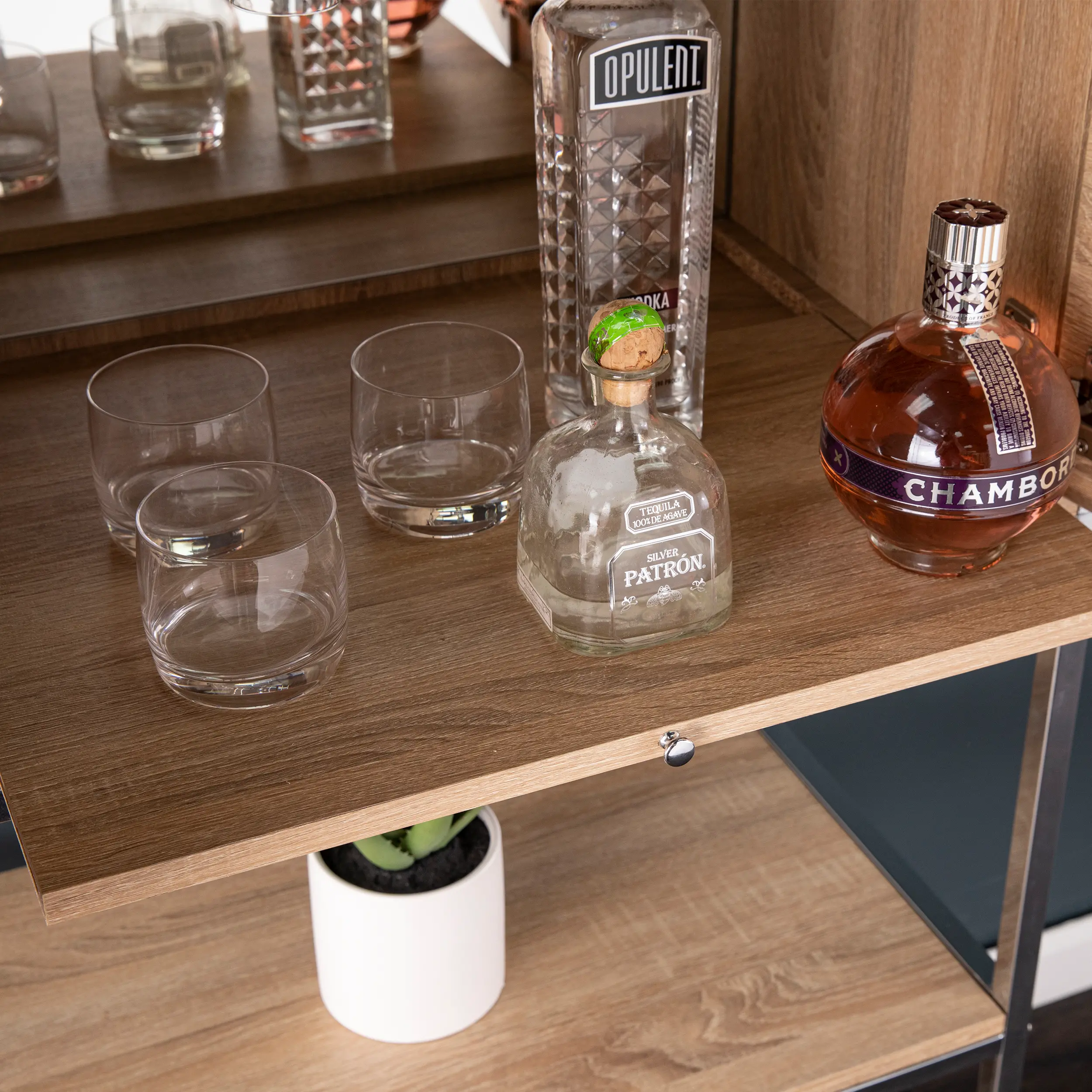 HZ1217541 Northdom Tall Bar Cabinet with Wine Storage-5