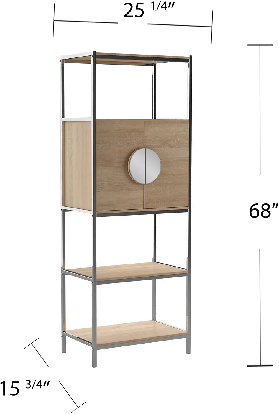 HZ1217541 Northdom Tall Bar Cabinet with Wine Storage-9
