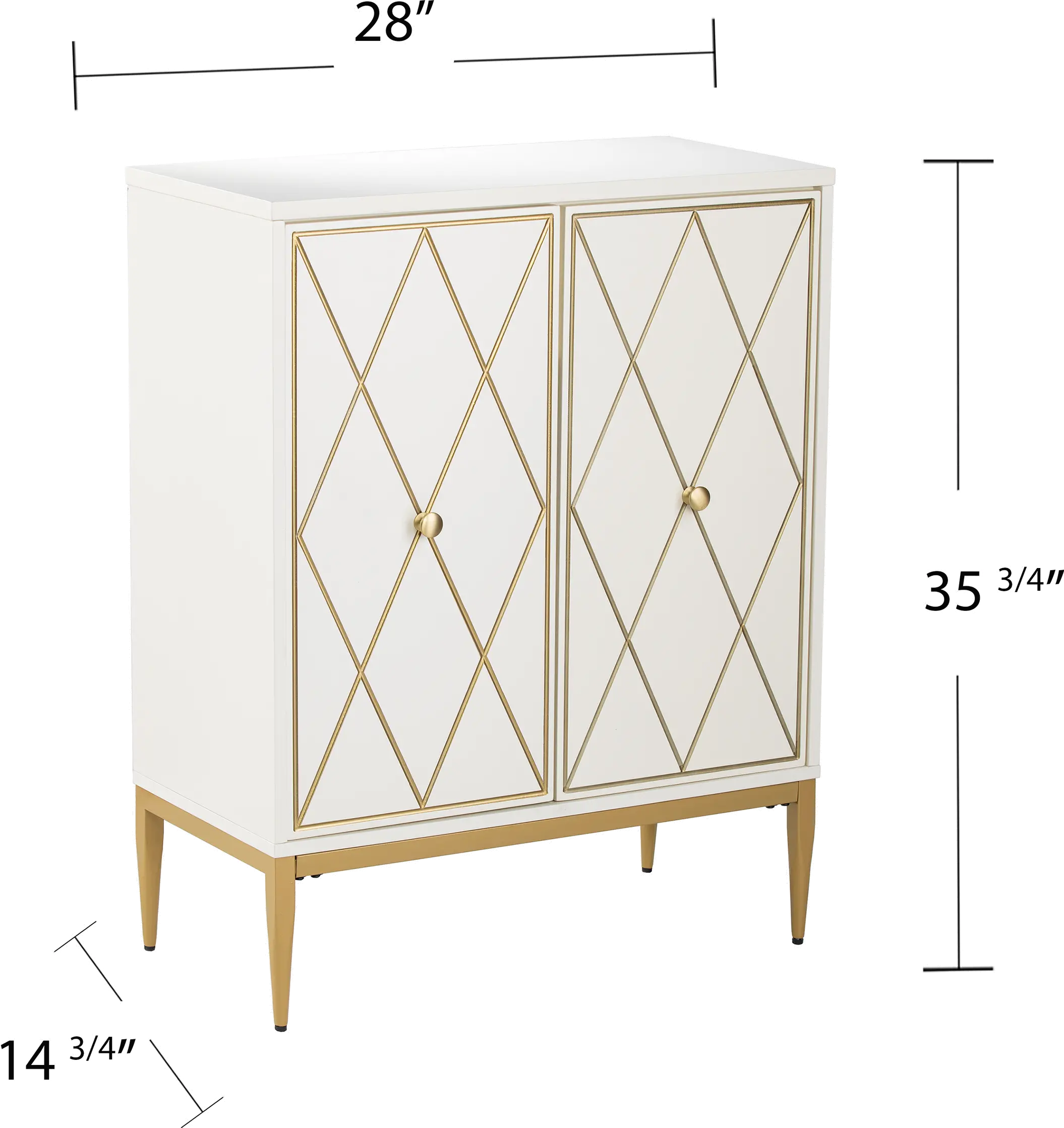 HZ1219541 Marradi White & Gold Accent Cabinet-10