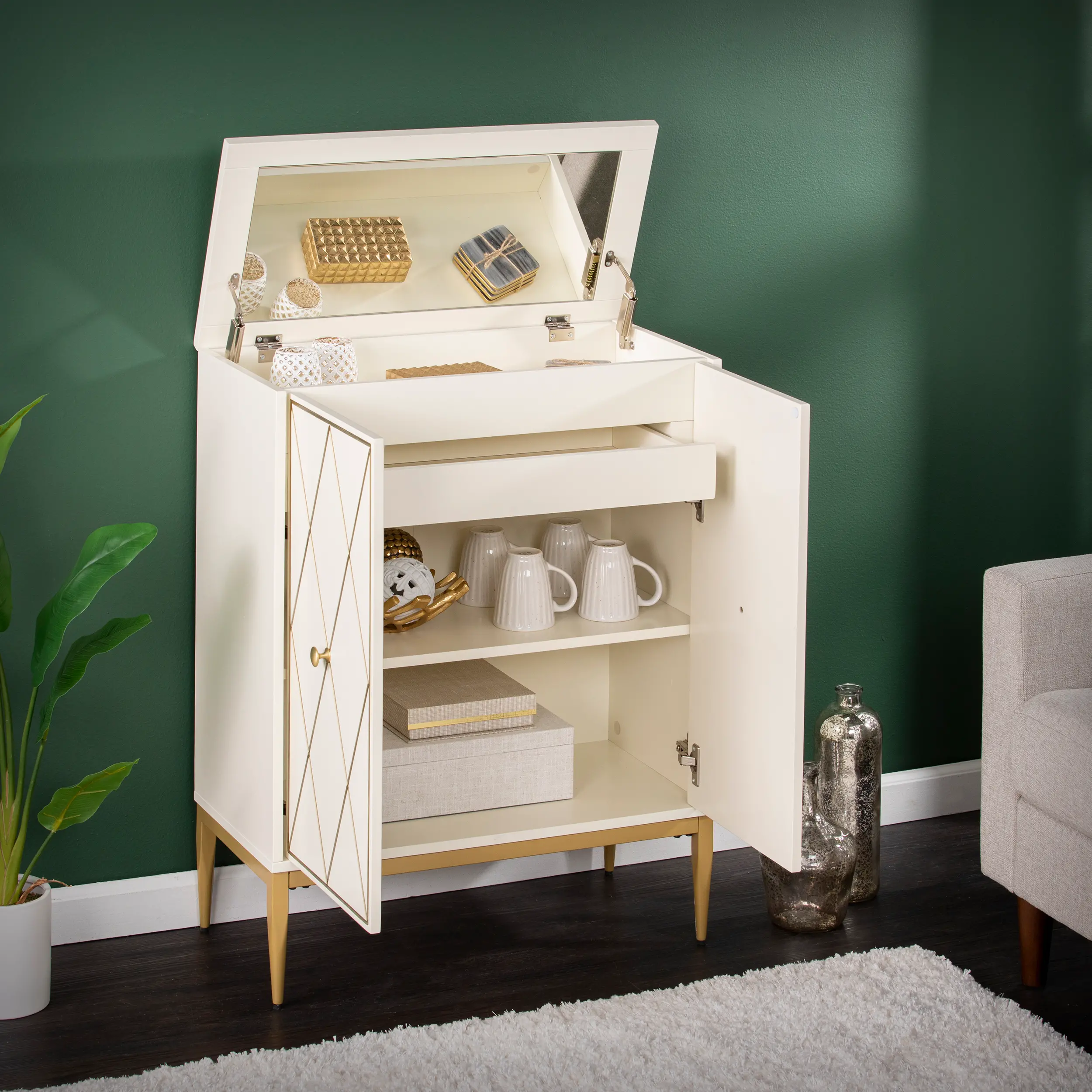 HZ1219541 Marradi White & Gold Accent Cabinet-3