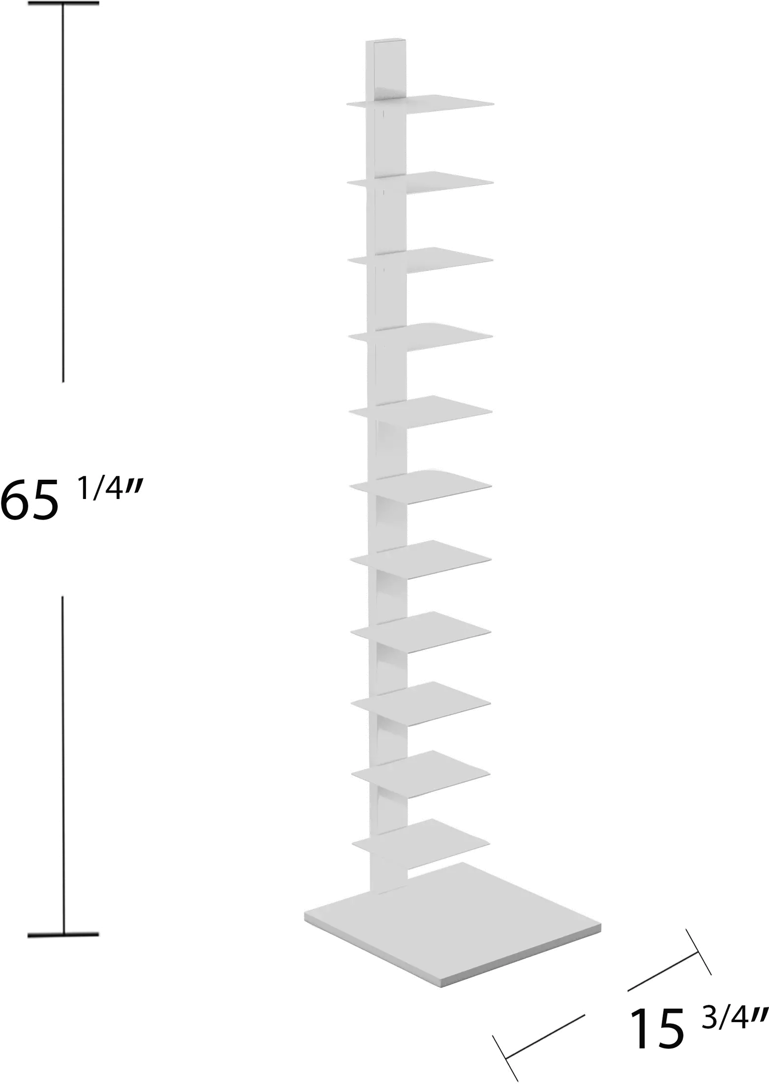 HZ1220412 Stewartby White Spine Tower Bookshelf-5