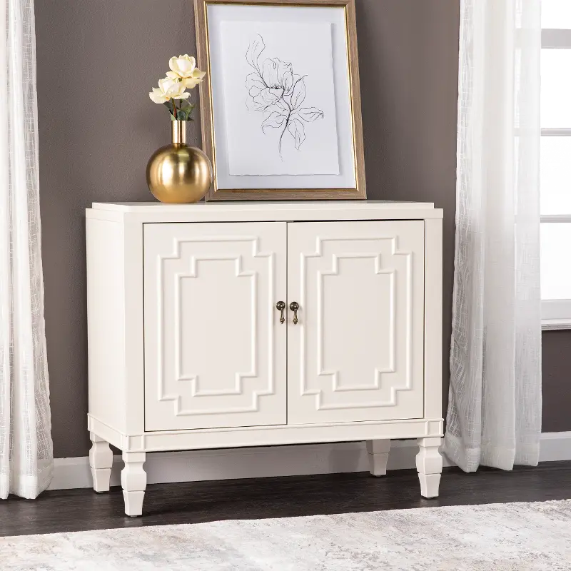 Tropman Antique White Double-Door Accent Cabinet